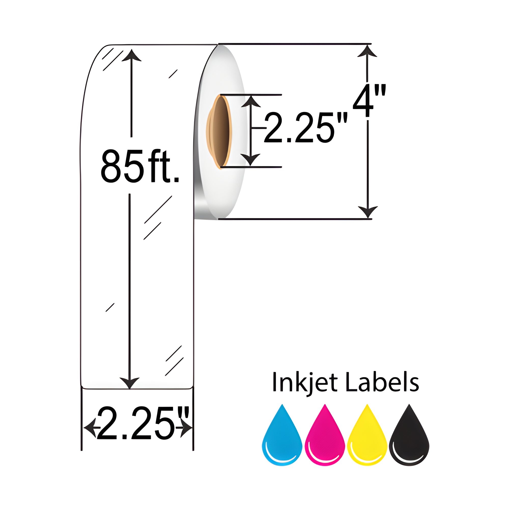 BarcodeFactory 2x85' Continuous Gloss Paper Inkjet Label IJG-2-85-12-225
