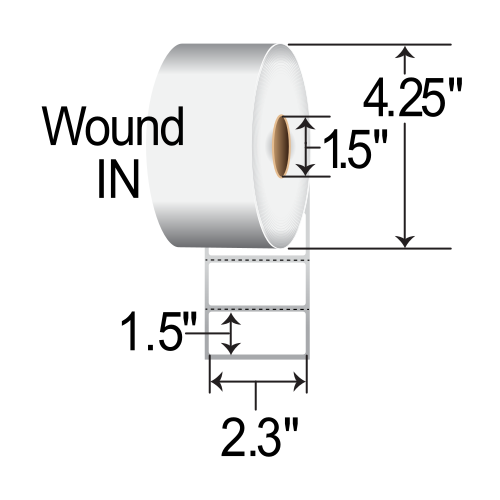 CognitiveTPG Cognitive  2.3x1  DT Label [Premium Top Coated, Perforated, Wound-In] 03-02-1519