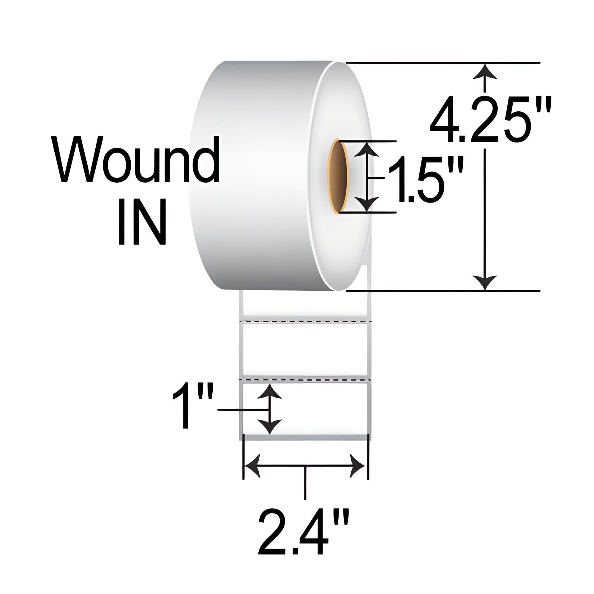Cognitive 2.4x1 DT Removable Label [Perforated, Wound-In] 03-02-1764