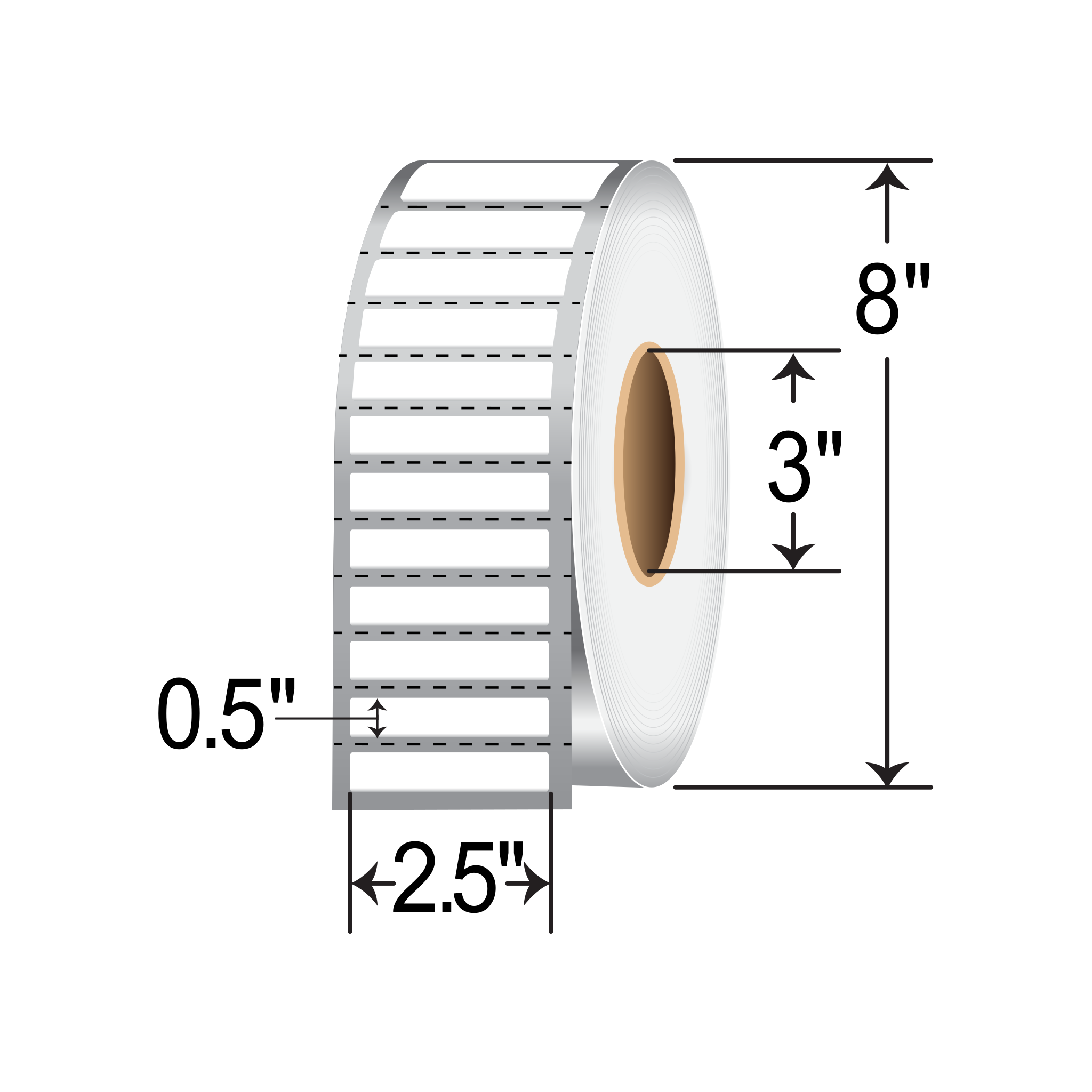 Zebra Z-Ultimate 3000T 2.5x0.5 Polyester TT Label [Perforated] 10011700