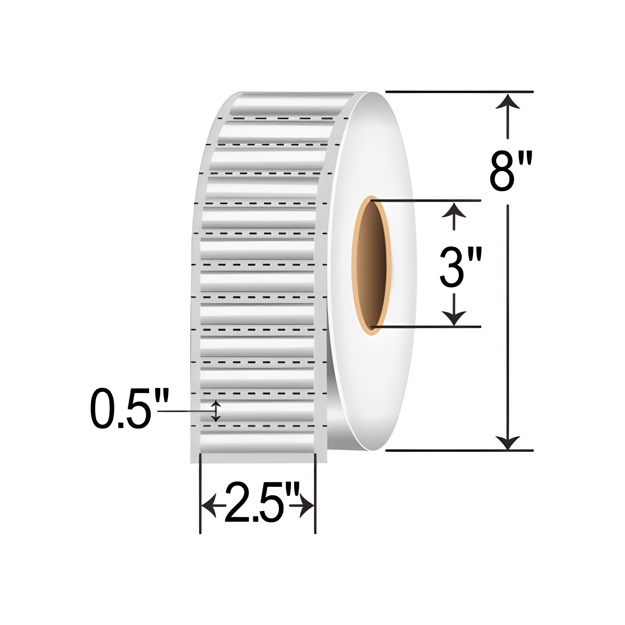 Zebra Z-Xtreme 4000T 2x0.5 Polyester TT Label [Ultra Aggressive, Perforated, Silver] 10023173