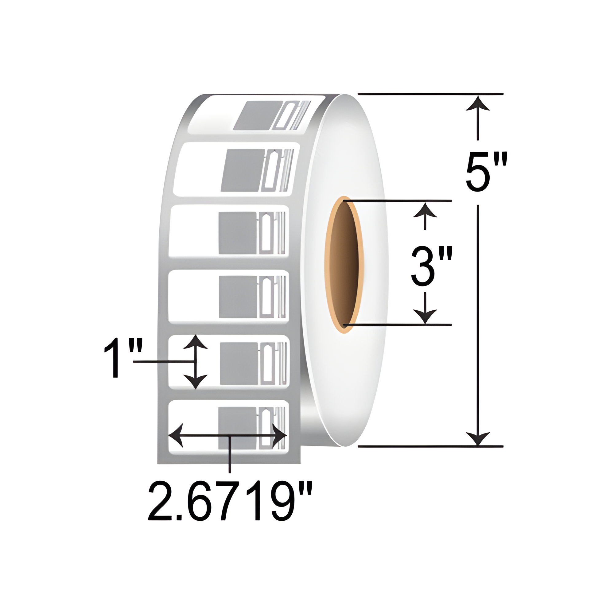 Zebra 2.6719 x 1 Thermal Transfer RFID Label [Non-Perforated] 10026781
