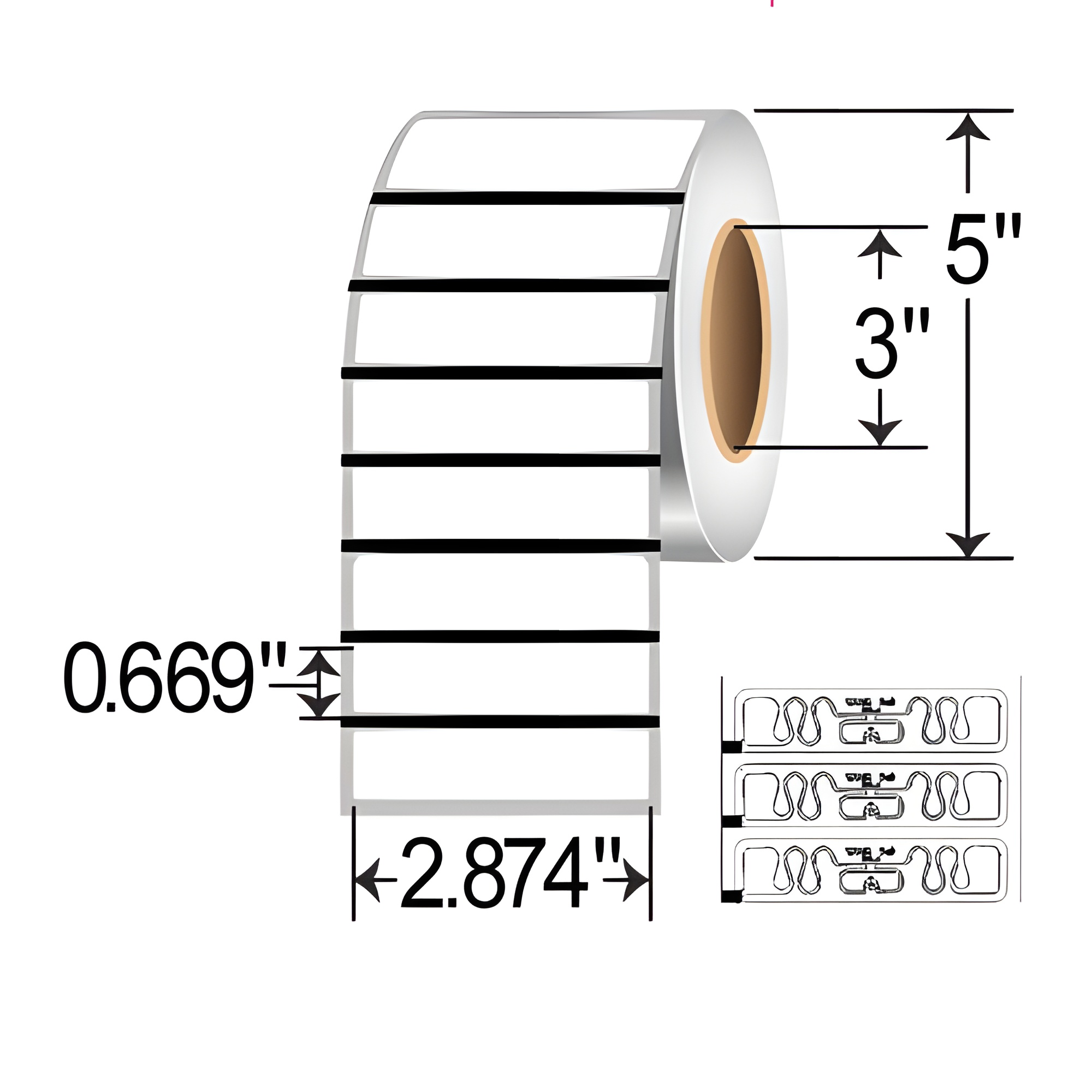 Zebra 2.874x0.669 TT RFID Label [Non-Perforated] 10026630