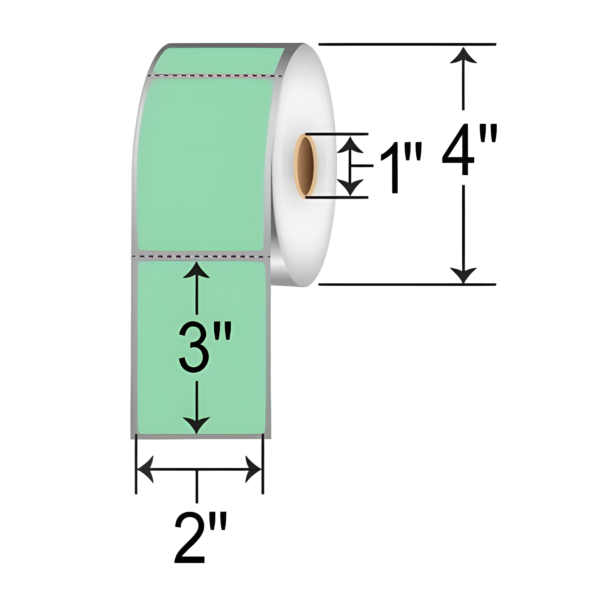 Barcodefactory 2x3  DT Label [Perforated, Green] RD-2-3-500-GR