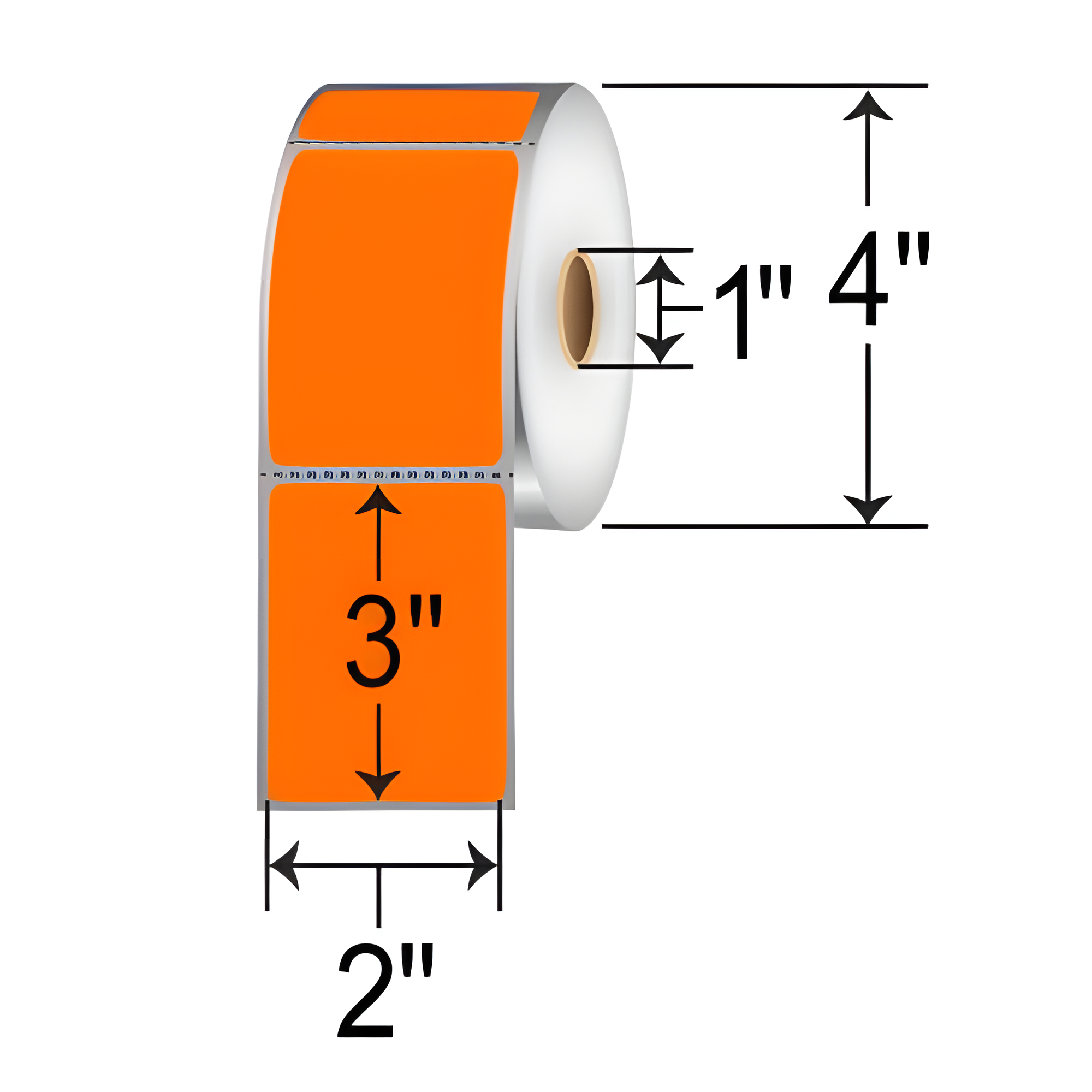 Barcodefactory 2x3  DT Label [Perforated, Orange] RD-2-3-500-OR