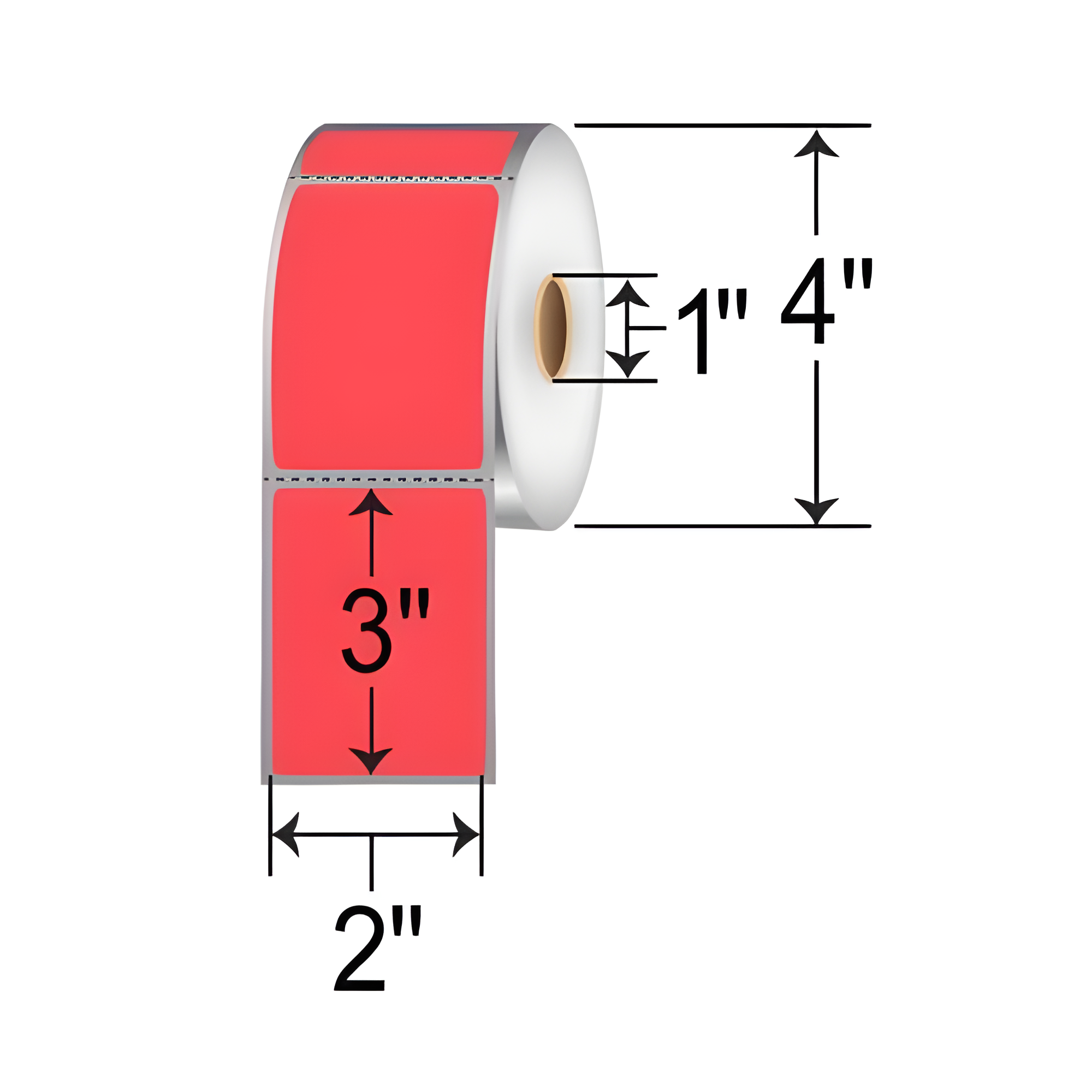 Barcodefactory 2x3  DT Label [Perforated, Red] RD-2-3-500-RD