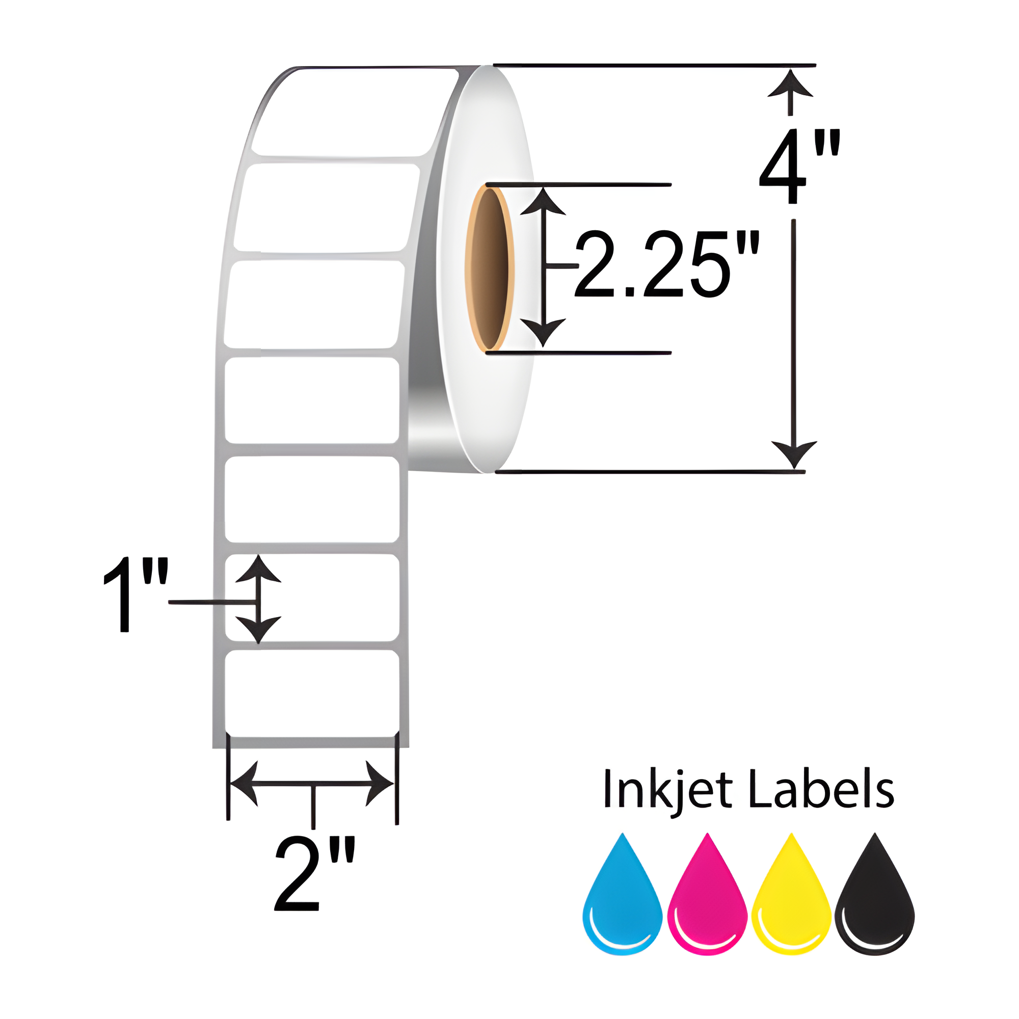 BarcodeFactory 2x1 Matte Poly Inkjet Label [Non-Perforated] ISP-2-1-800-225NP