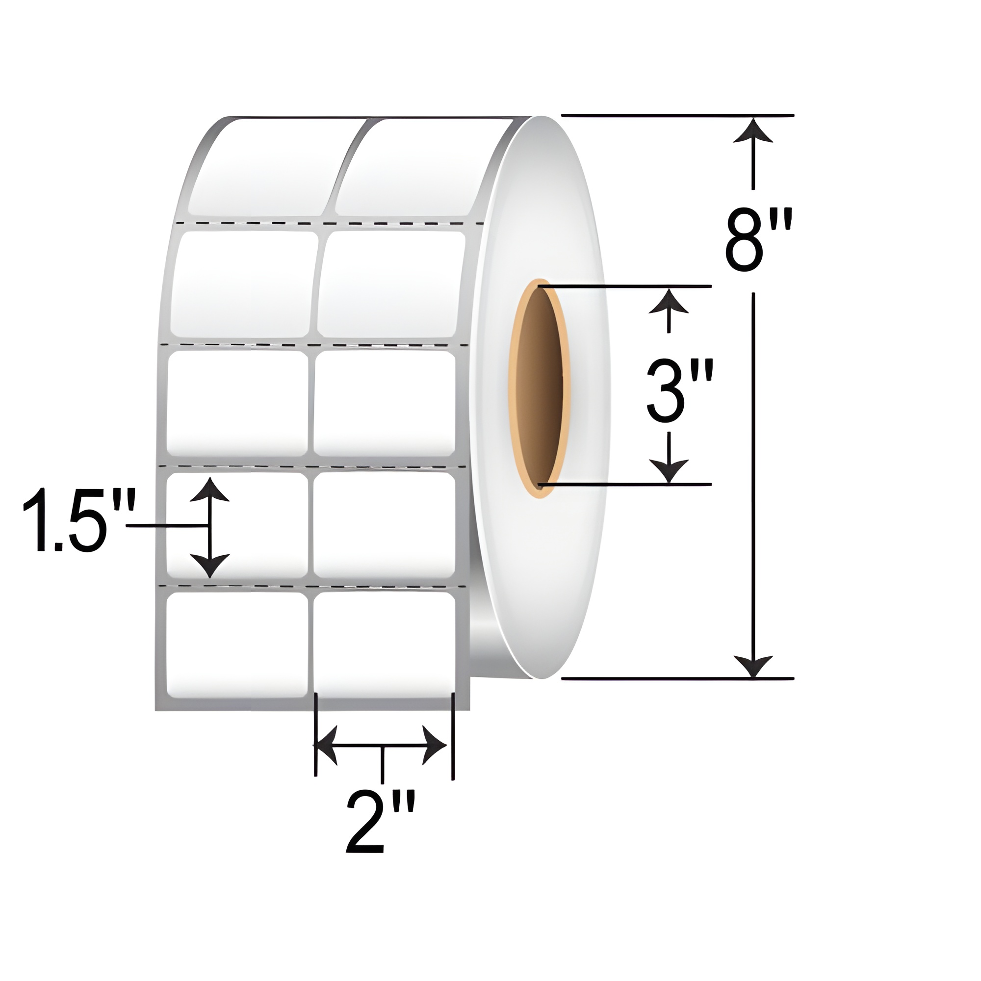 Barcodefactory 2x1.5  TT Label [2up, Perforated] RT-2-15-7200-3