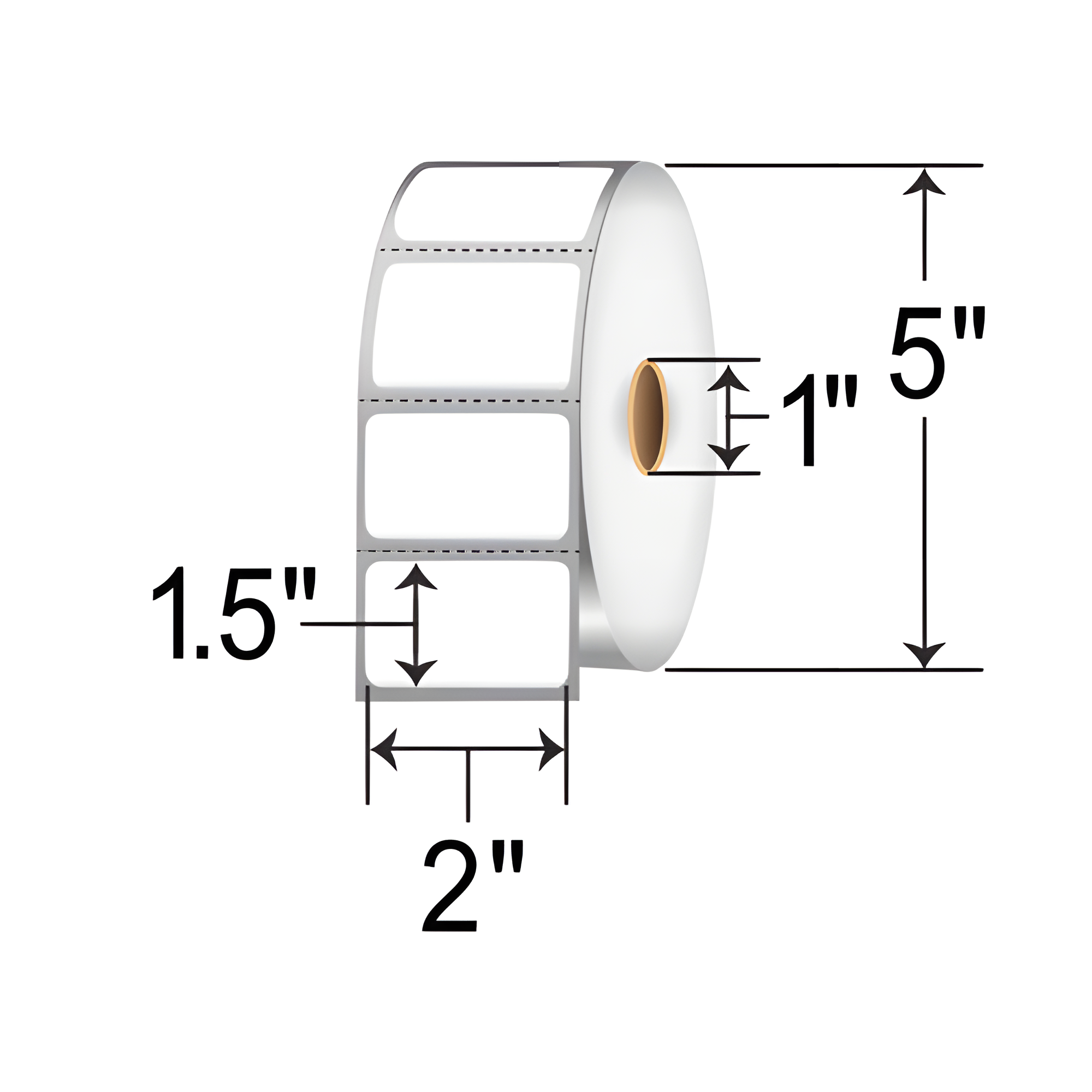 ZEBRA TECHNOLOGIES ZEBRA AIT, LABEL, PAPER, 2X1.5IN (50.8X38.1MM); DT, 8000D LAB, COATED, PERMANENT ADHESIVE, 1IN (25.4MM) CORE, 1617/ROLL, 8/BOX, PLAIN