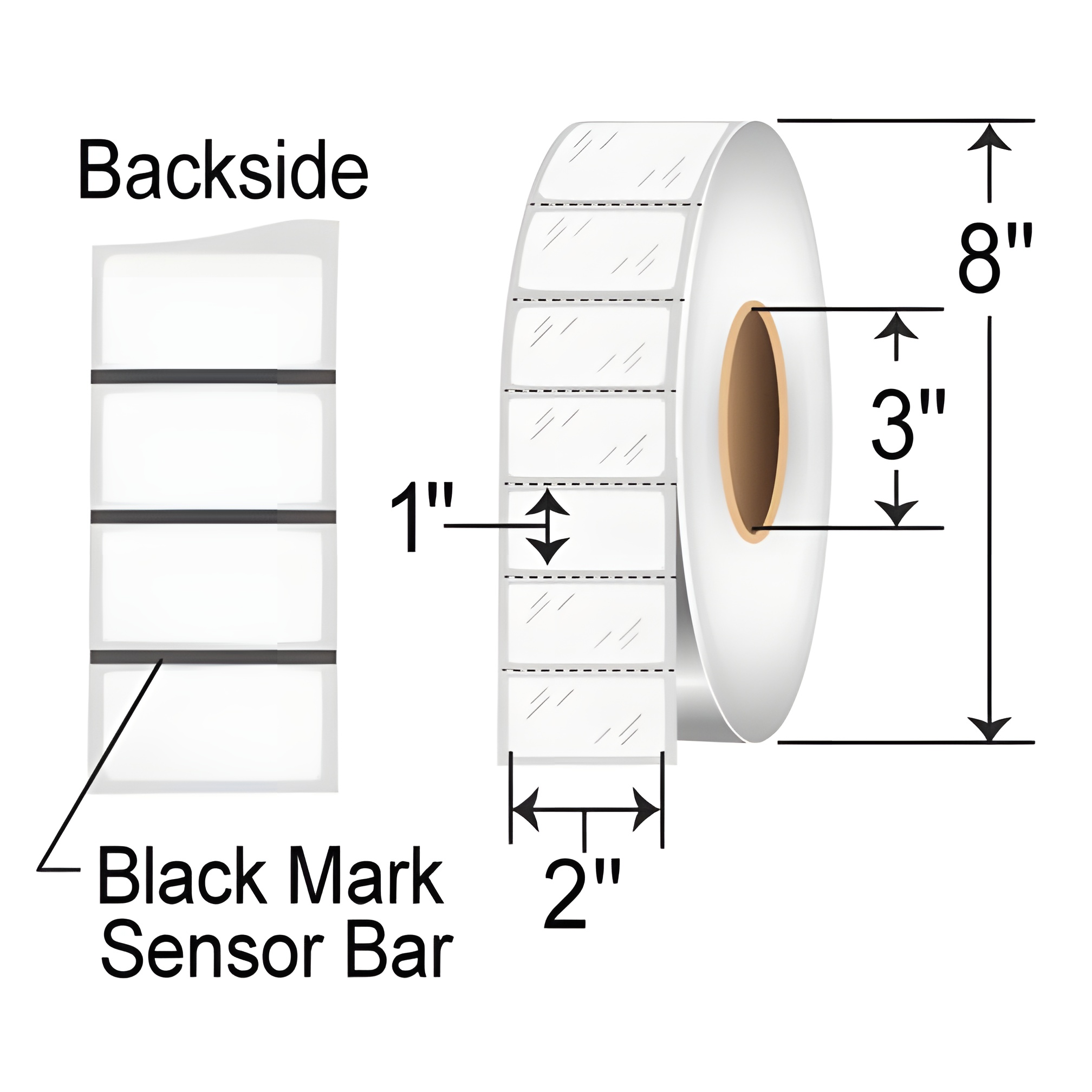 BCF 2 x 1 Gap Sensing Thermal Transfer Label BAR-2-1-CLEAR