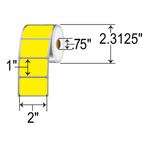 Toshiba 2x1  TT Label [Perforated, Yellow] LDS020010R1ST-4-YEL
