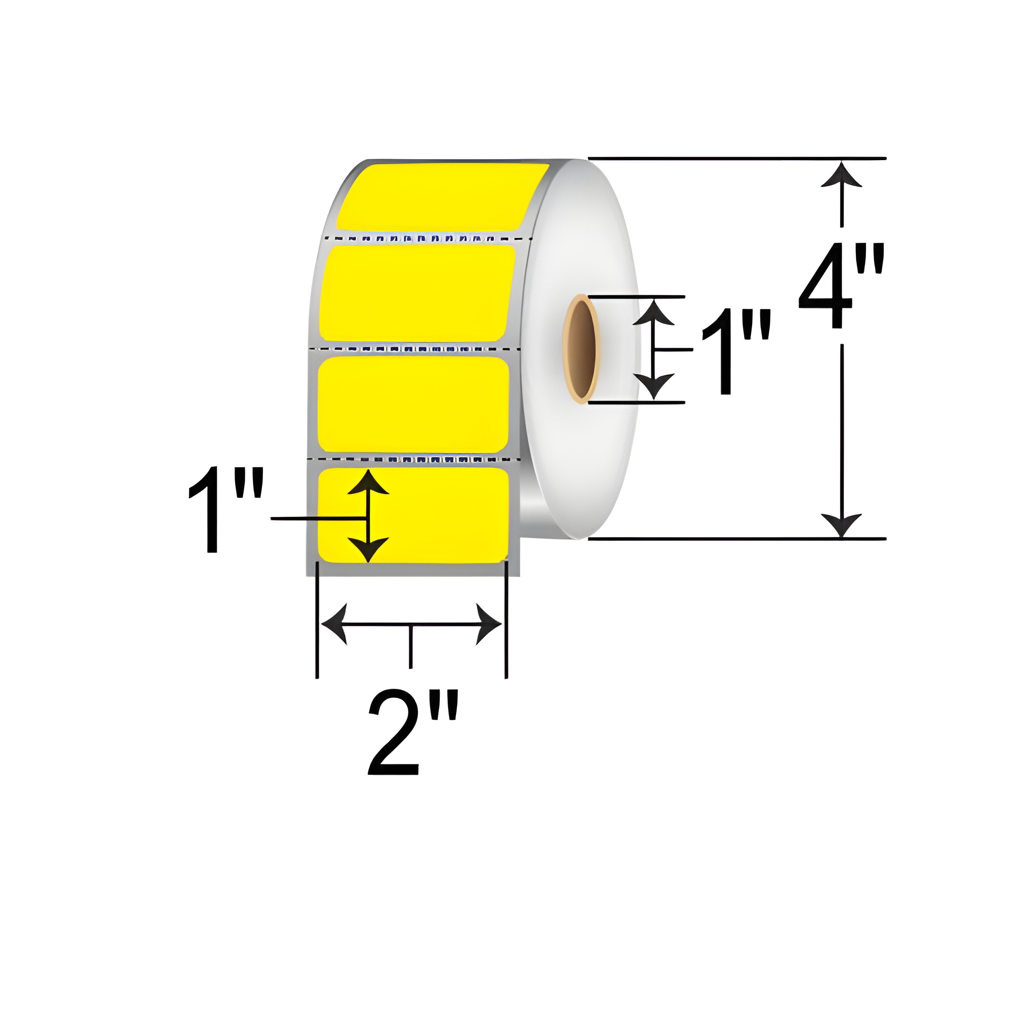 Barcodefactory 2x1  DT Label [Perforated, Yellow] RD-2-1-1375-YL