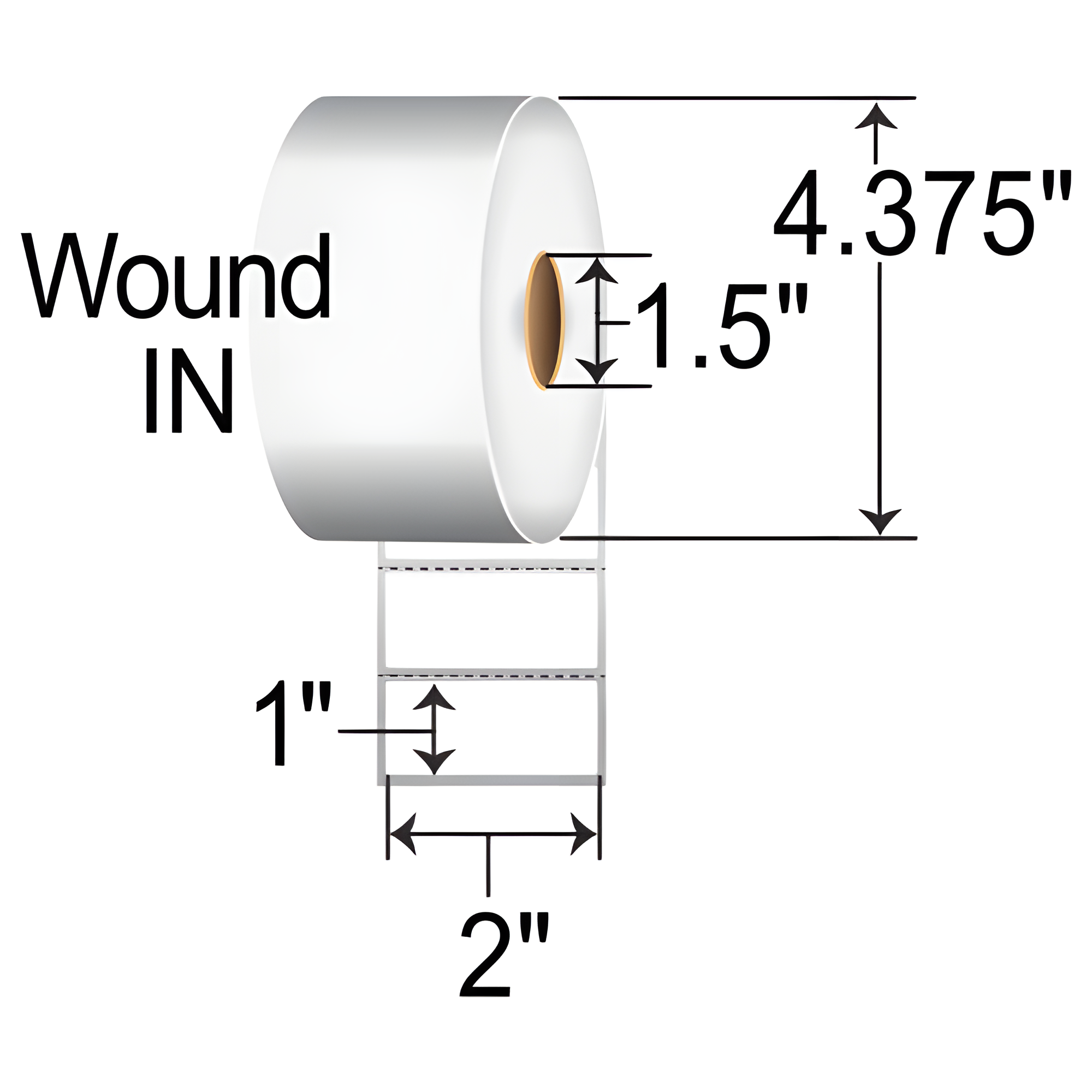 SATO 2x1  DT Label [Perforated, Wound-In] 54SX02002