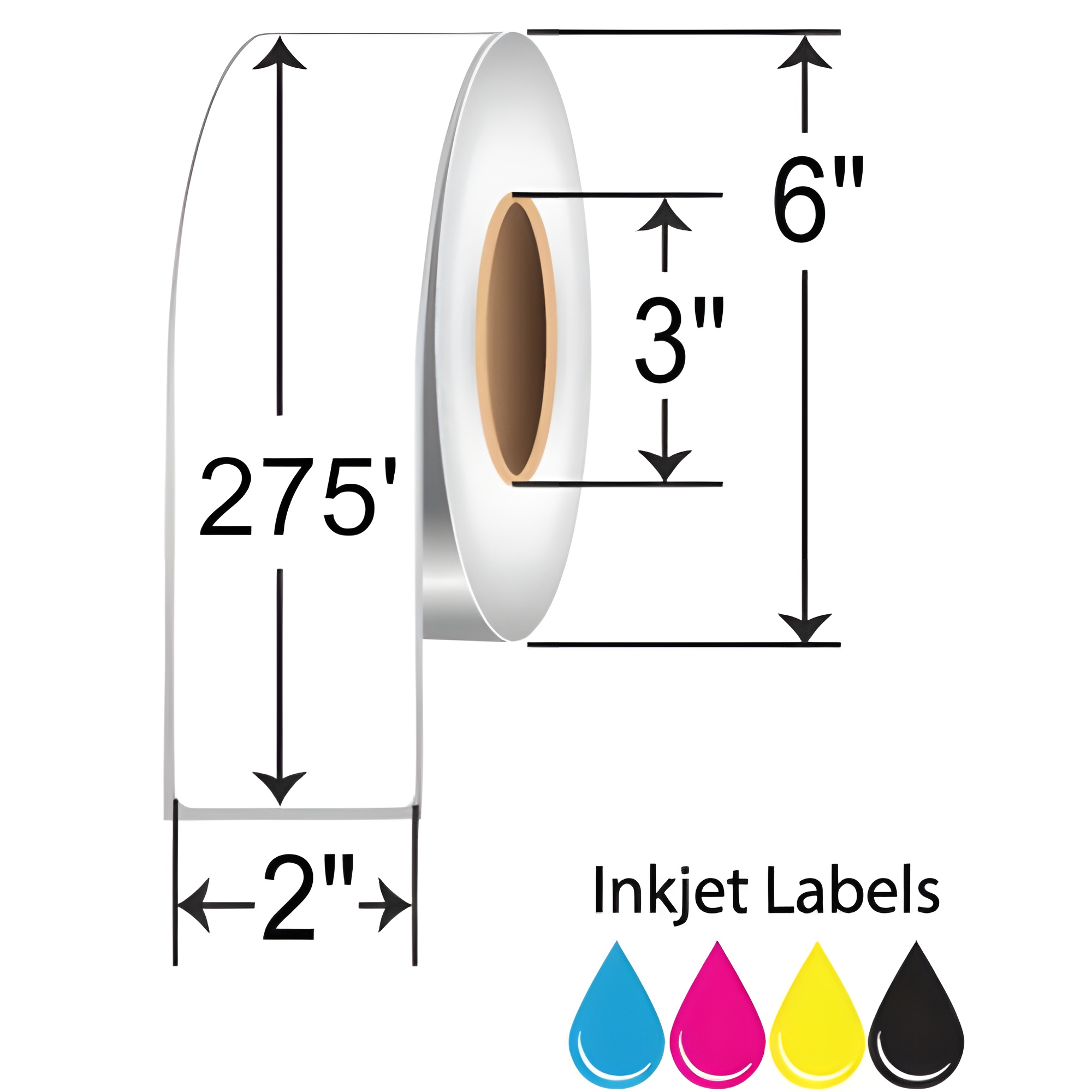 BarcodeFactory 2x275' Matte Inkjet Film Label [Freezer] L-IJ-BK2275CR-36