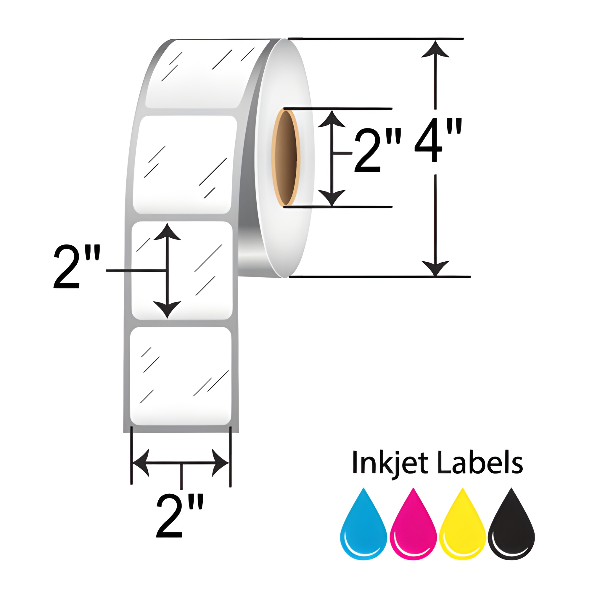 BarcodeFactory 2x2 Color Inkjet Labels [Non-Perforated] L-IJ-GP22450-2