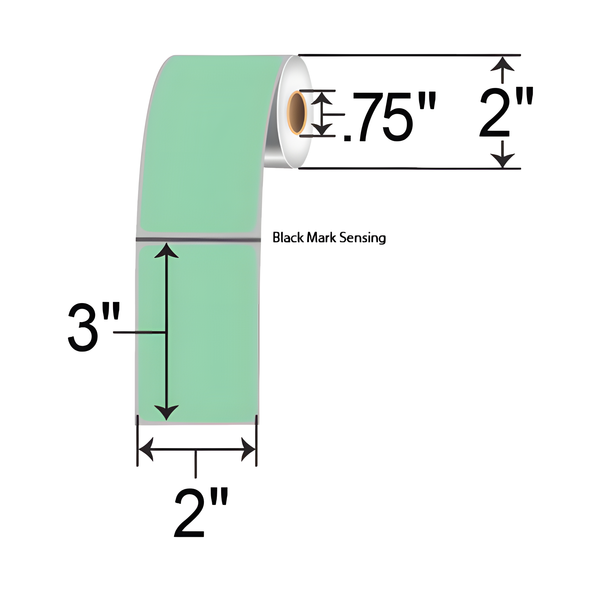 BarcodeFactory 2x3 DT Label [Non-Perforated] LD-R7AM5R-GR-B