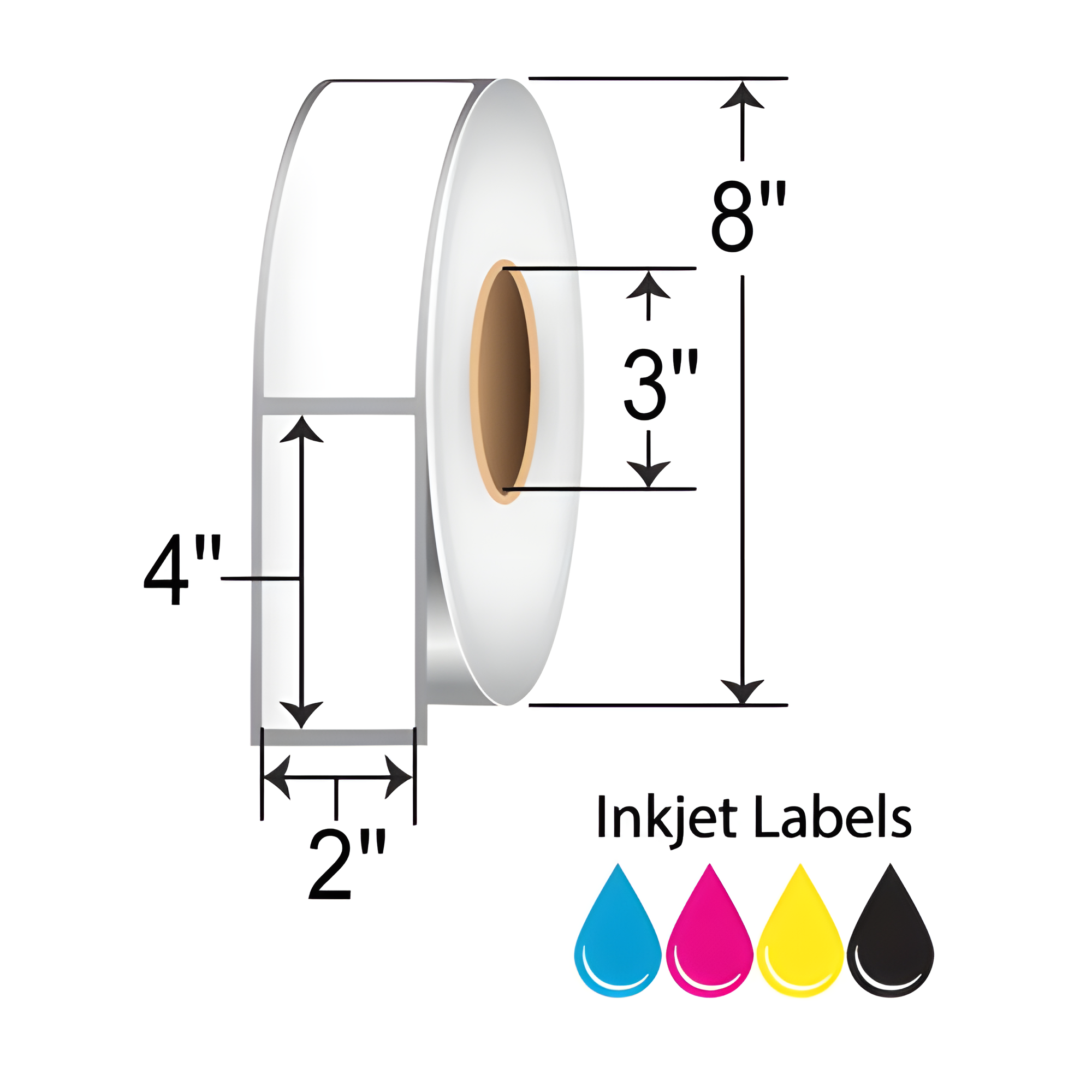 BarcodeFactory 2x4 Inkjet Label [Non-Perforated] L-IJ-MP241520R-38