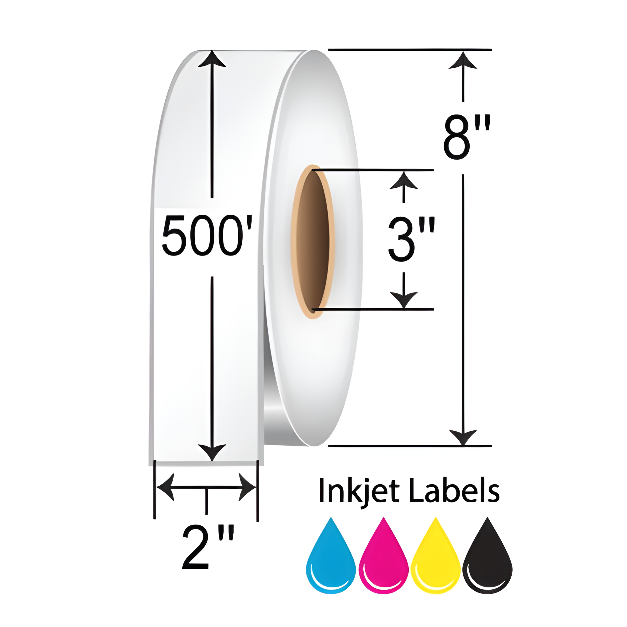 BarcodeFactory 2x500' Continuous Inkjet Label L-IJ-MP2500CR-38
