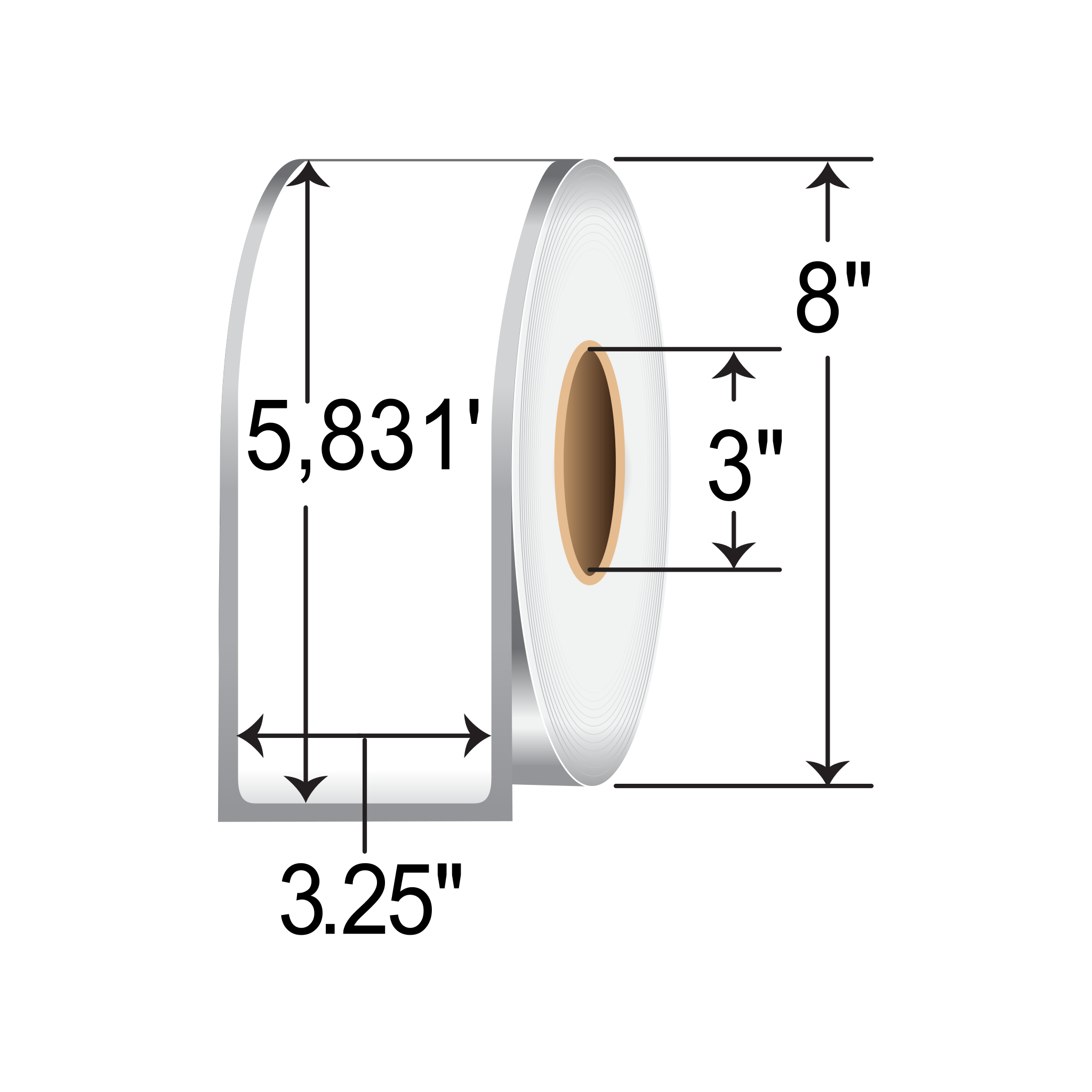 Zebra 3.25x5831 TT Label 72287