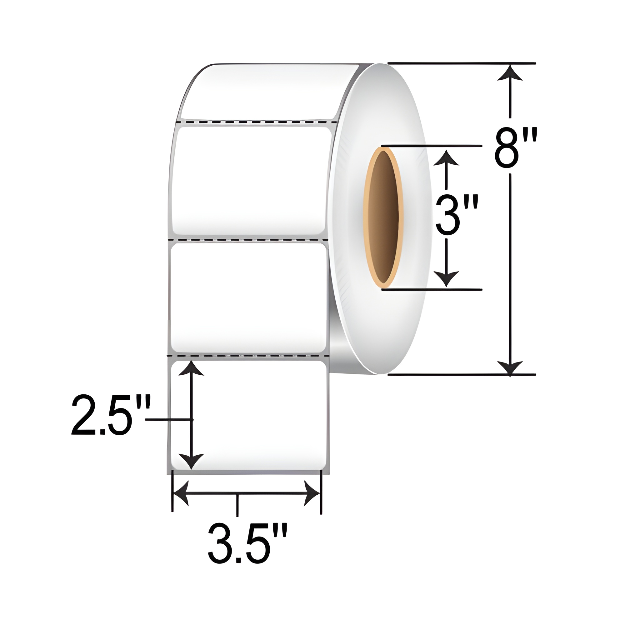 Barcodefactory 3.5x2.5  TT Label [Perforated] RT-35-25-2500-3