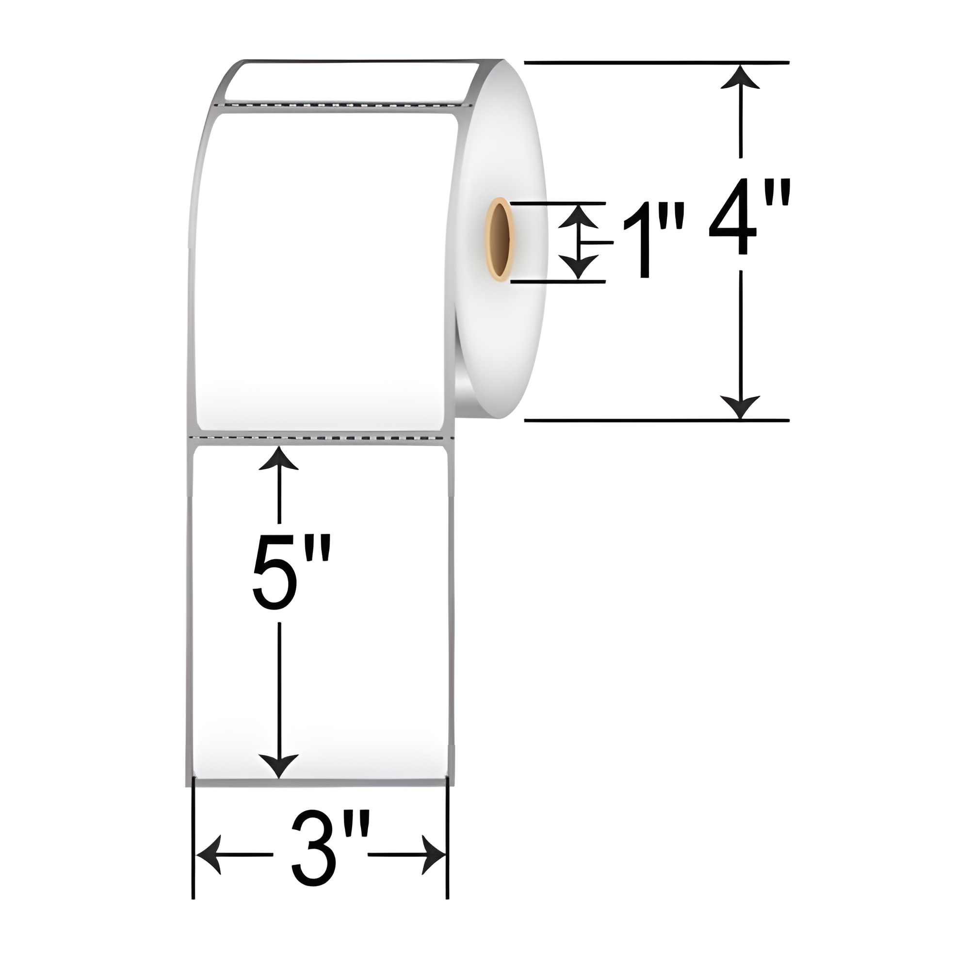 Barcodefactory 3x5  DT Label [Premium Top Coated, Perforated] RD-3-5-300-1B-EA