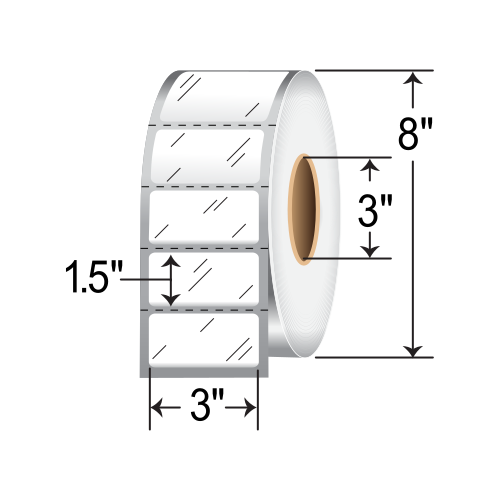 Zebra Z-Ultimate 2000T 3x1.5 Polyester TT Label [Perforated] 10022964