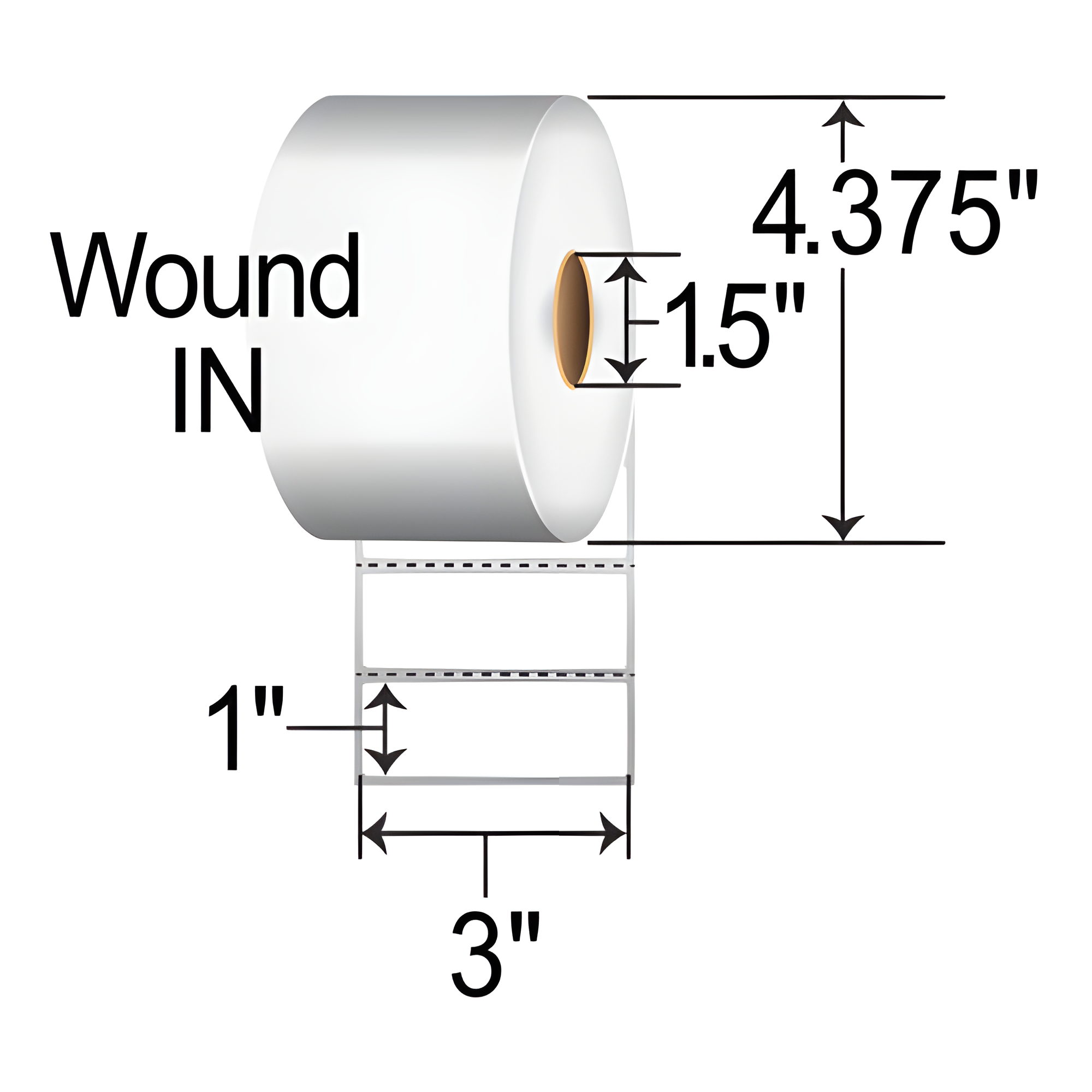 SATO 3x1 Label [Perforated, Wound-In] 54SRX1005