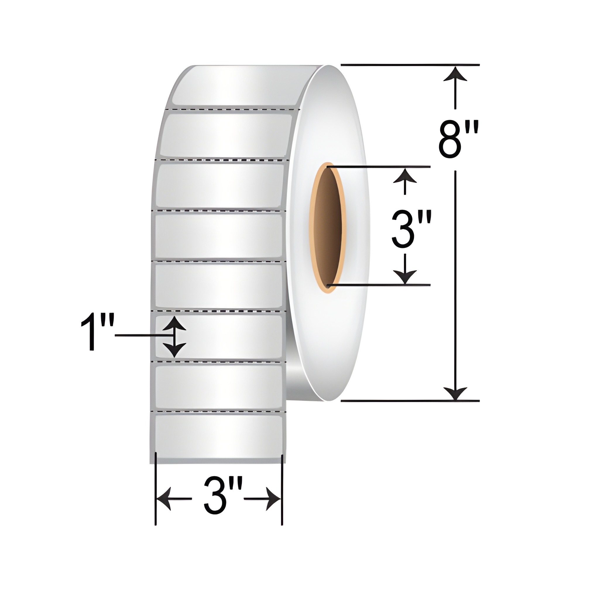 Zebra Z-Ultimate 4000T 3x1 Polyester TT Label [Perforated, Silver] 10023157