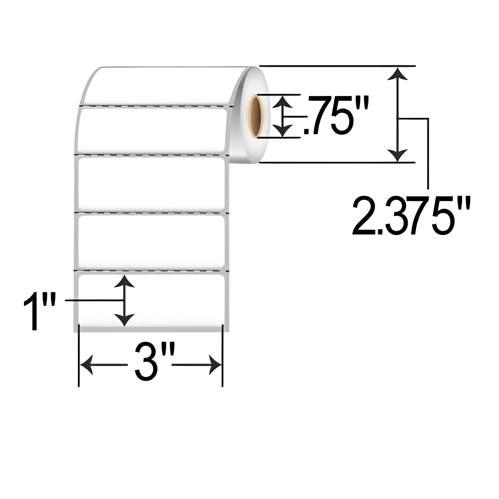 Barcodefactory 3x1  DT Label [Premium Top Coated, Perforated, for Mobile] 510703