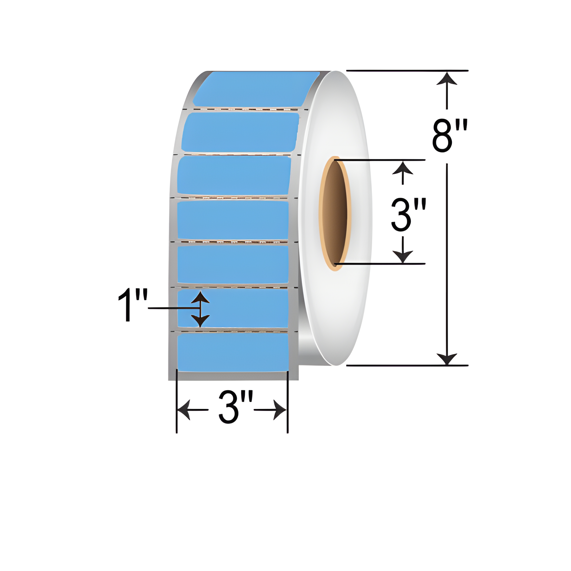 Barcodefactory 3x1  DT Label [Perforated, Blue] RD-3-1-5500-BL