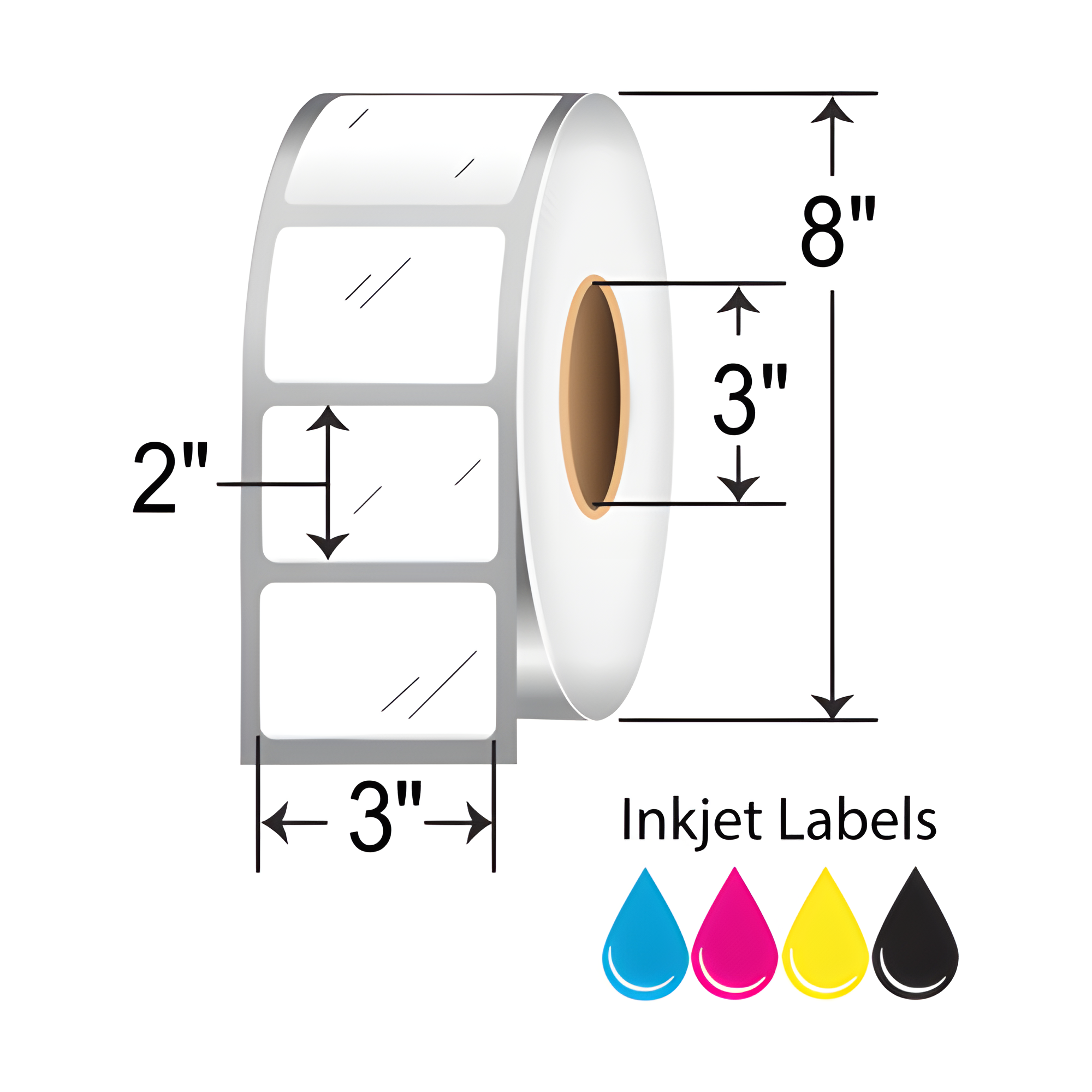 BarcodeFactory 3x2 Inkjet Paper Label [Non-Perforated] RIJG-3-2-2875-3