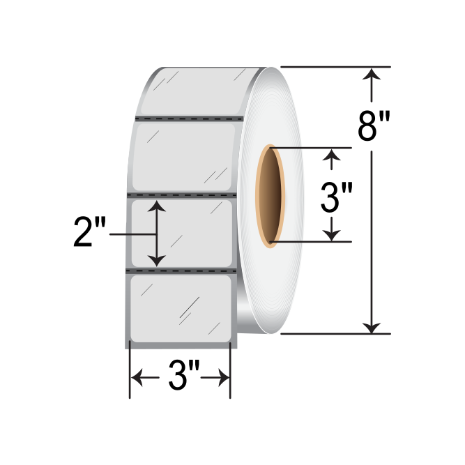 BarcodeFactory 3 x 2 Clear Labels BAR-3x2-3000-P