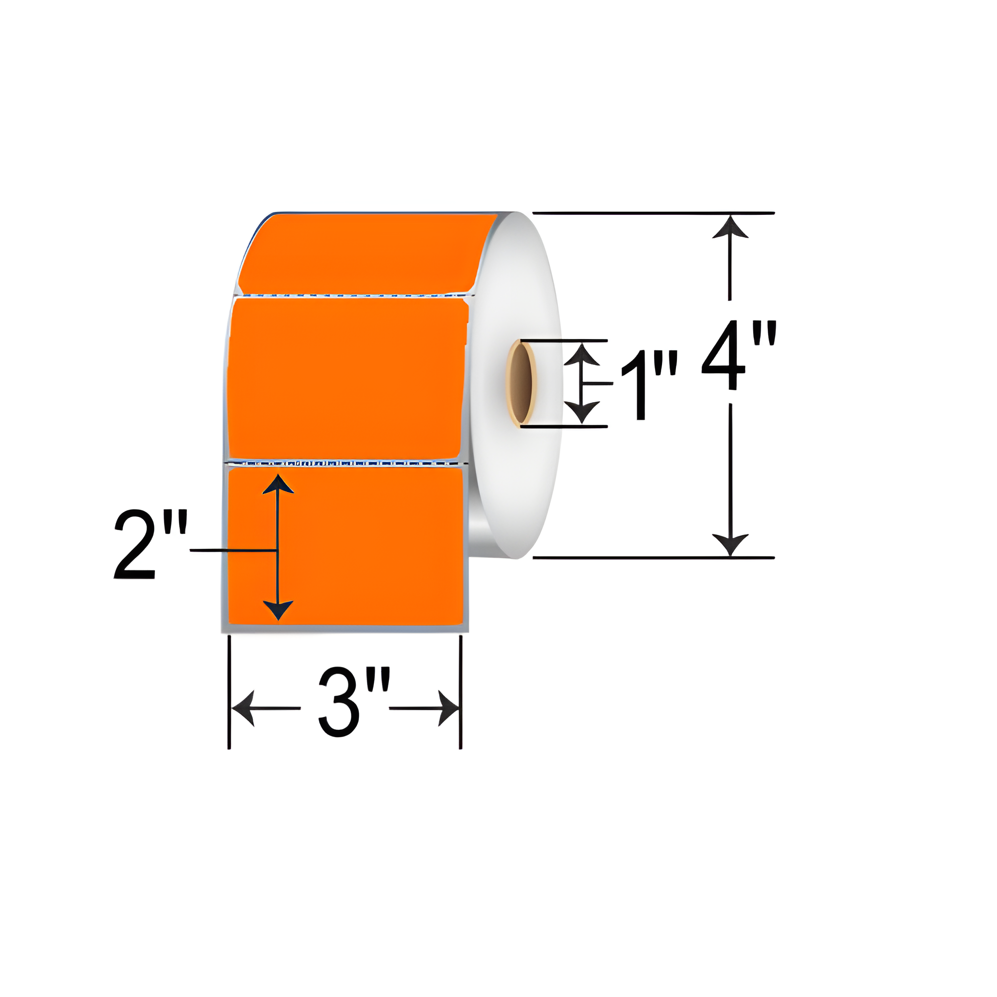 Barcodefactory 3x2  DT Label [Perforated, Orange] RD-3-2-735-OR
