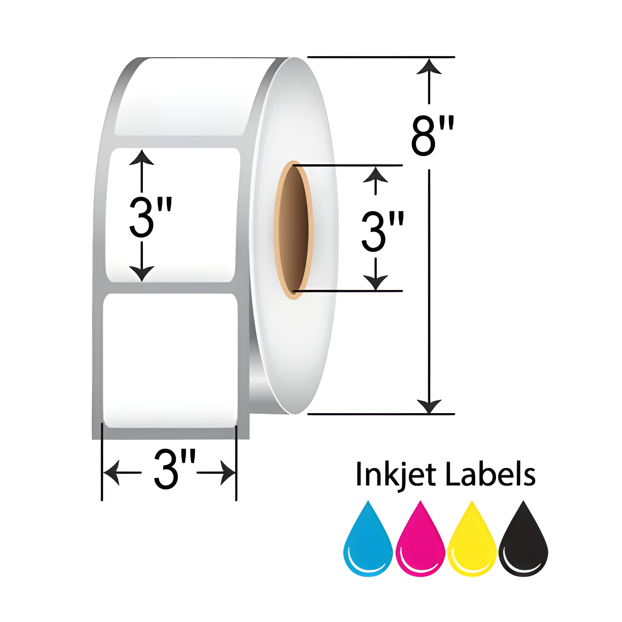 BarcodeFactory 3x3 Inkjet Label [Non-Perforated] L-IJ-MP332000R-38