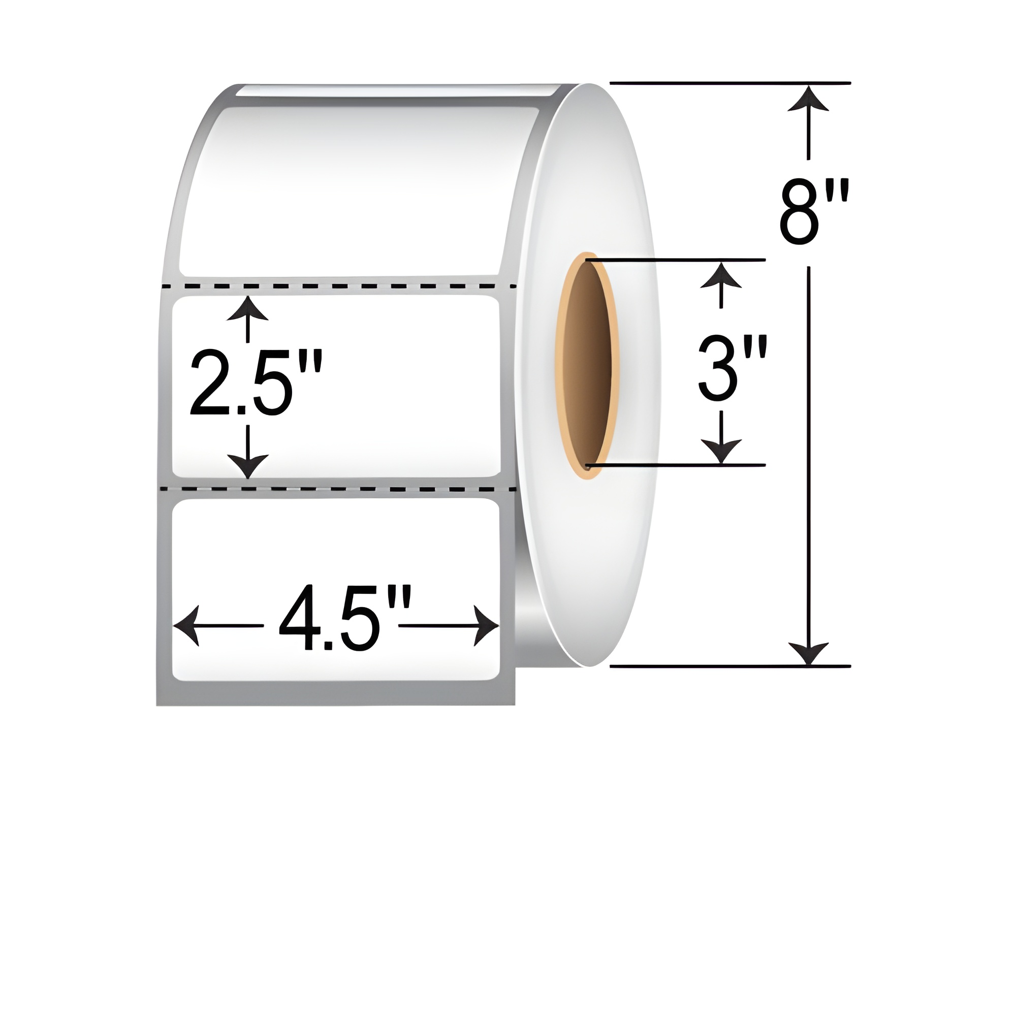 Barcodefactory 4.5x2.5  TT Label [Perforated] RT-45-25-2500-3