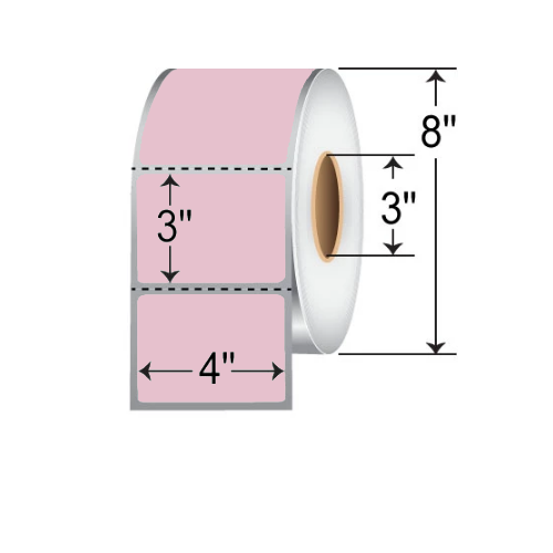 Barcodefactory 4x3  TT Label [Perforated, Pink] 640-TTT-4-3P-PINK