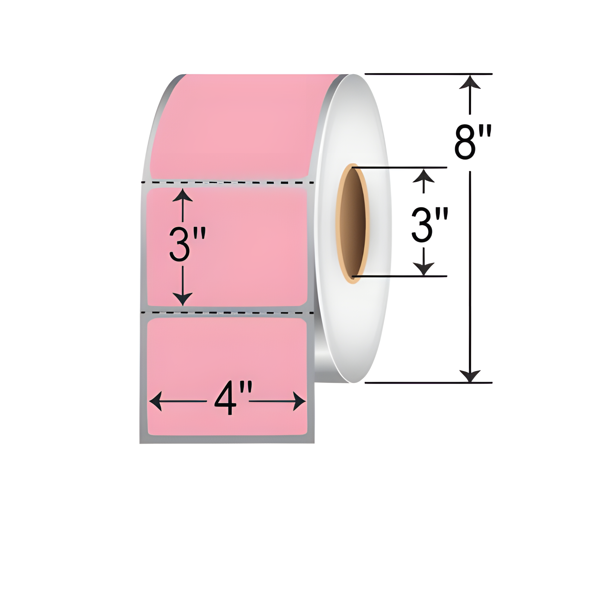 Barcodefactory 4x3  TT Label [Perforated, Pink] L-TT-40301PP