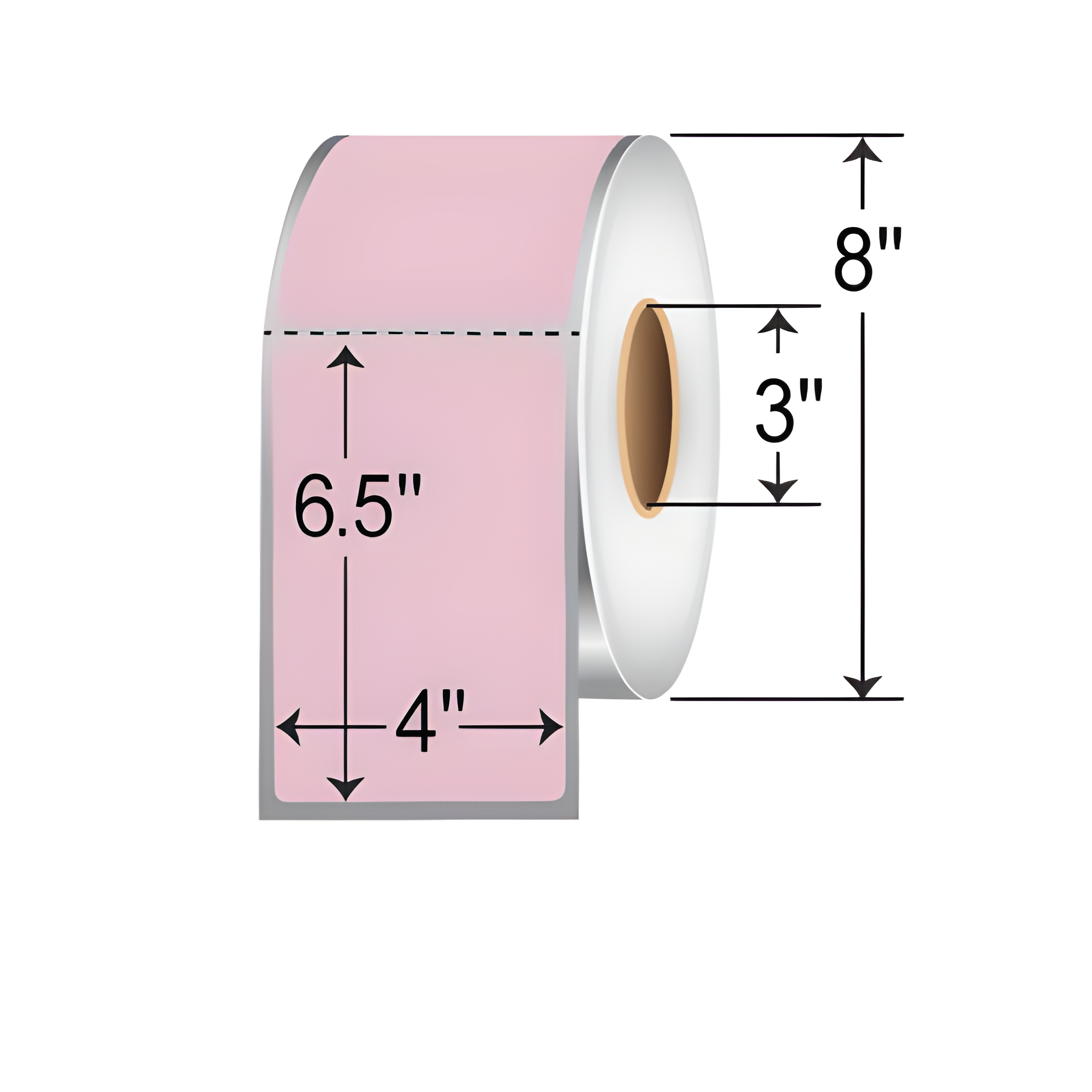 Barcodefactory 4x6.5  TT Label [Perforated, Pink] 640-TTT-4-65P-PINK