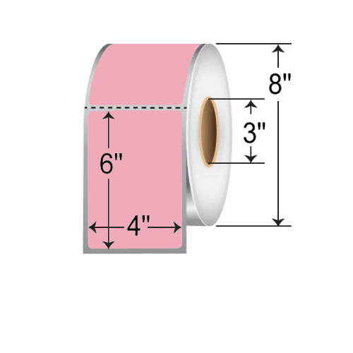 Barcodefactory 4x6  TT Label [Perforated, Pink] L-TT-40601PP