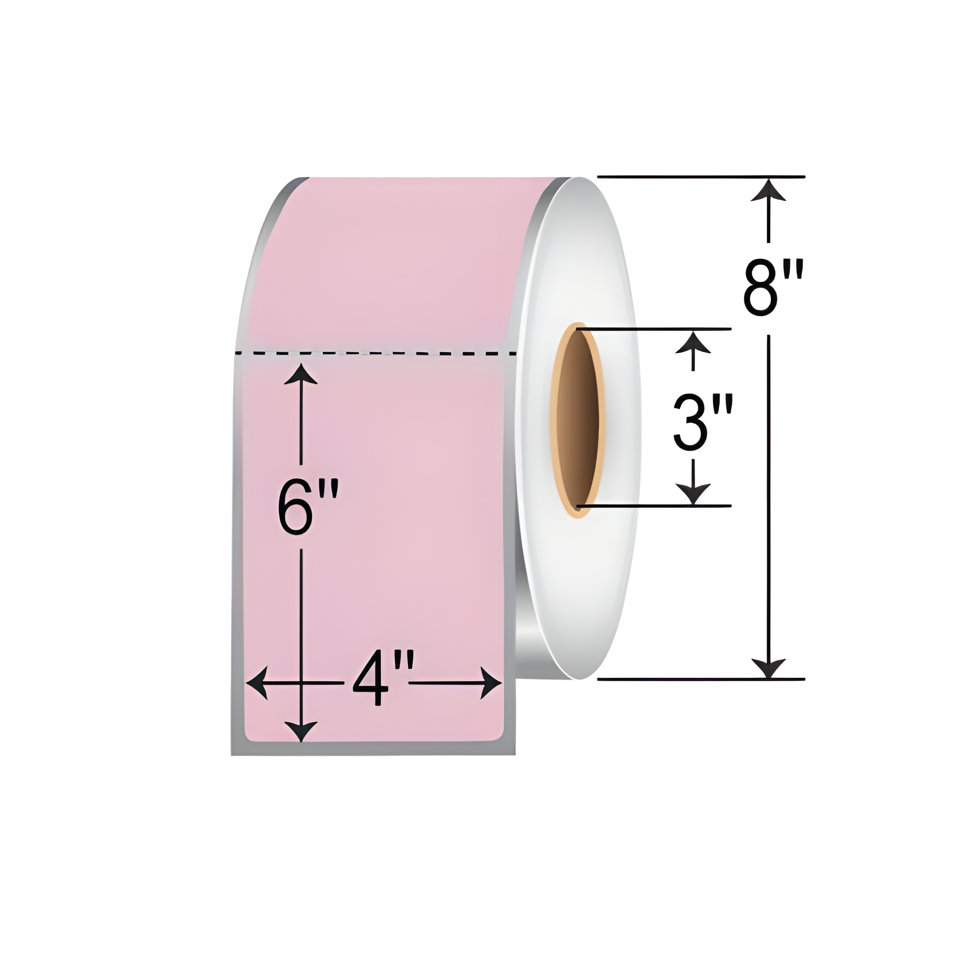 Barcodefactory 4x6  DT Label [Perforated, Pink] 835-TDT-4-6P-PINK