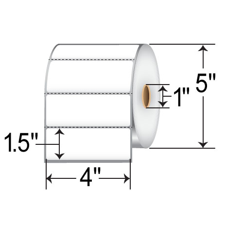 Barcodefactory 4x1.5  DT Label [Perforated] DT415-15PDT
