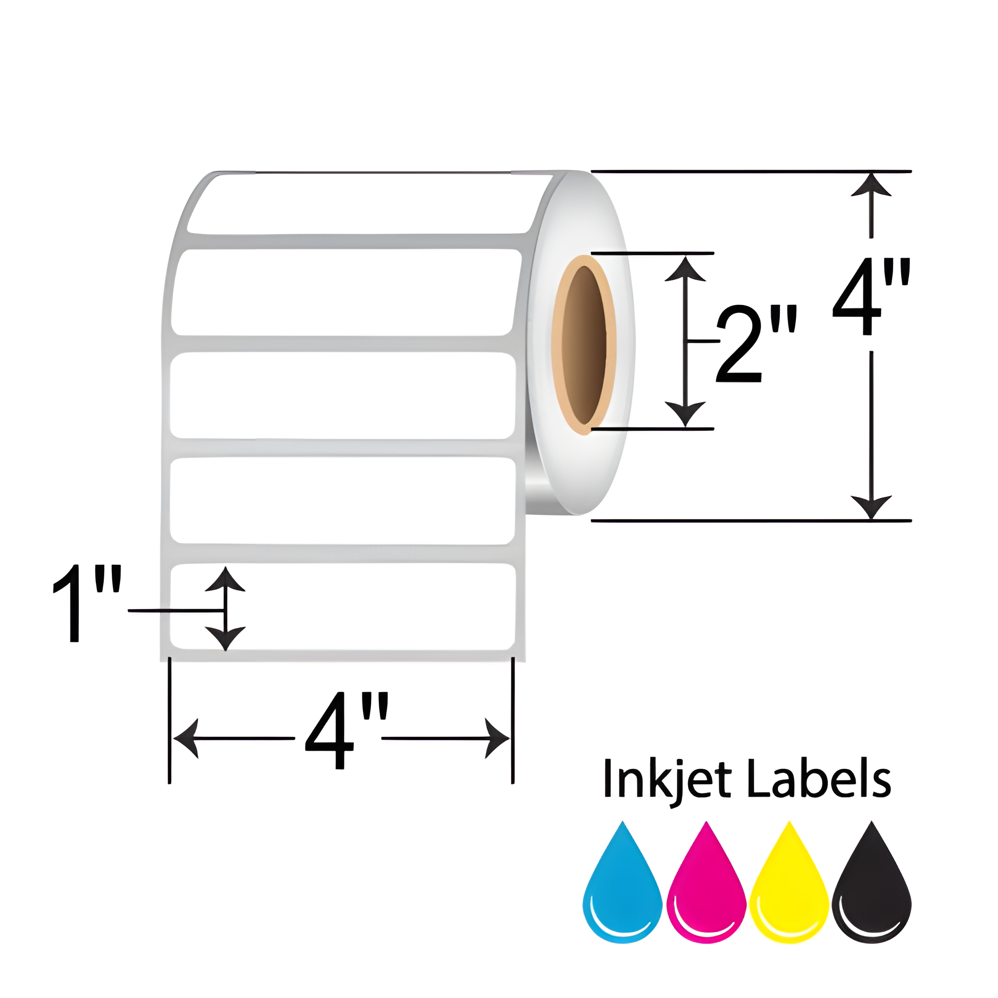 Barcodefactory 4x1 PolyKim/Kimdura Inkjet Label [Non-Perforated] RIJK-4-1-1100-2