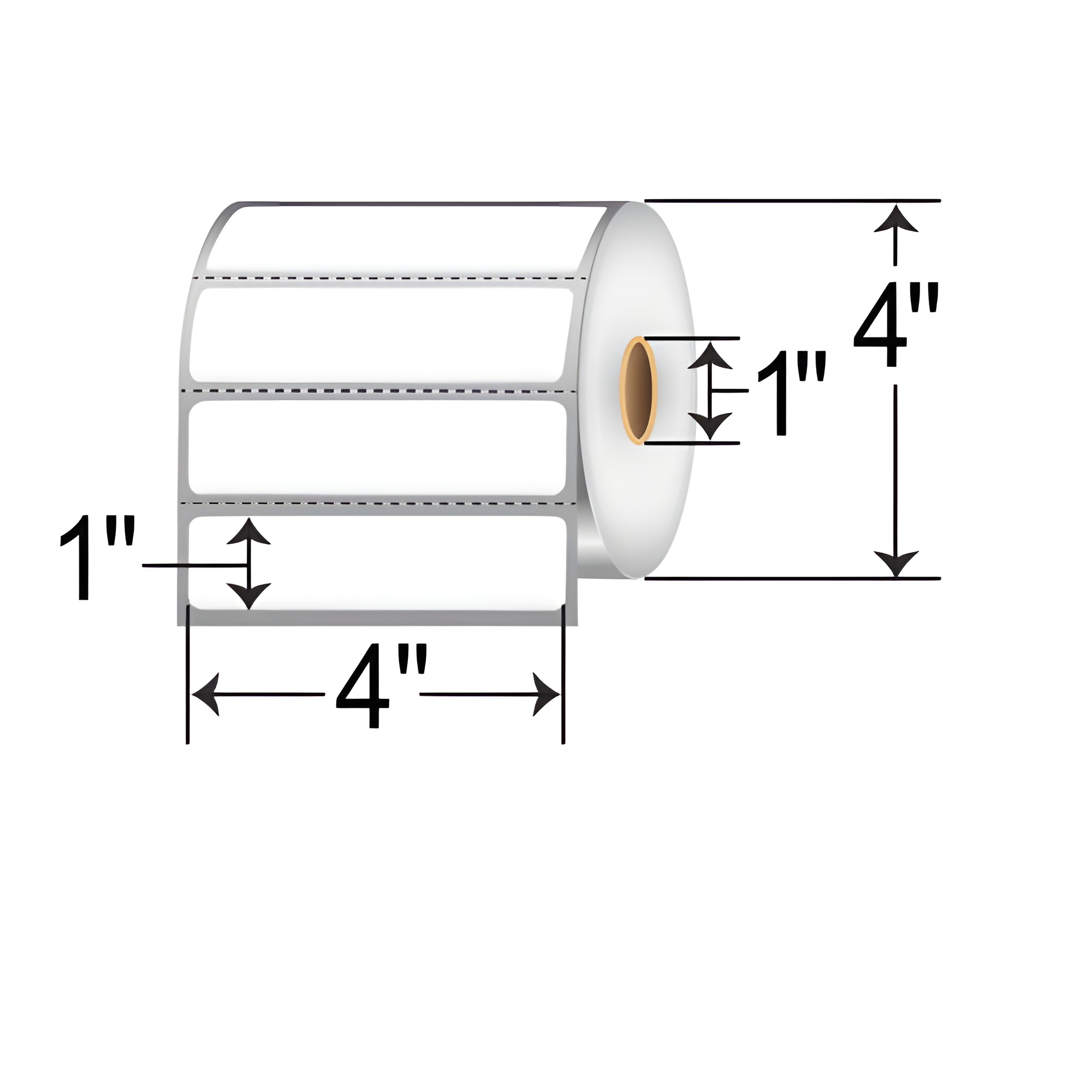 Barcodefactory 4x1  DT Label [Premium Top Coated, Perforated] RD-4-1-1375-1-B-EA
