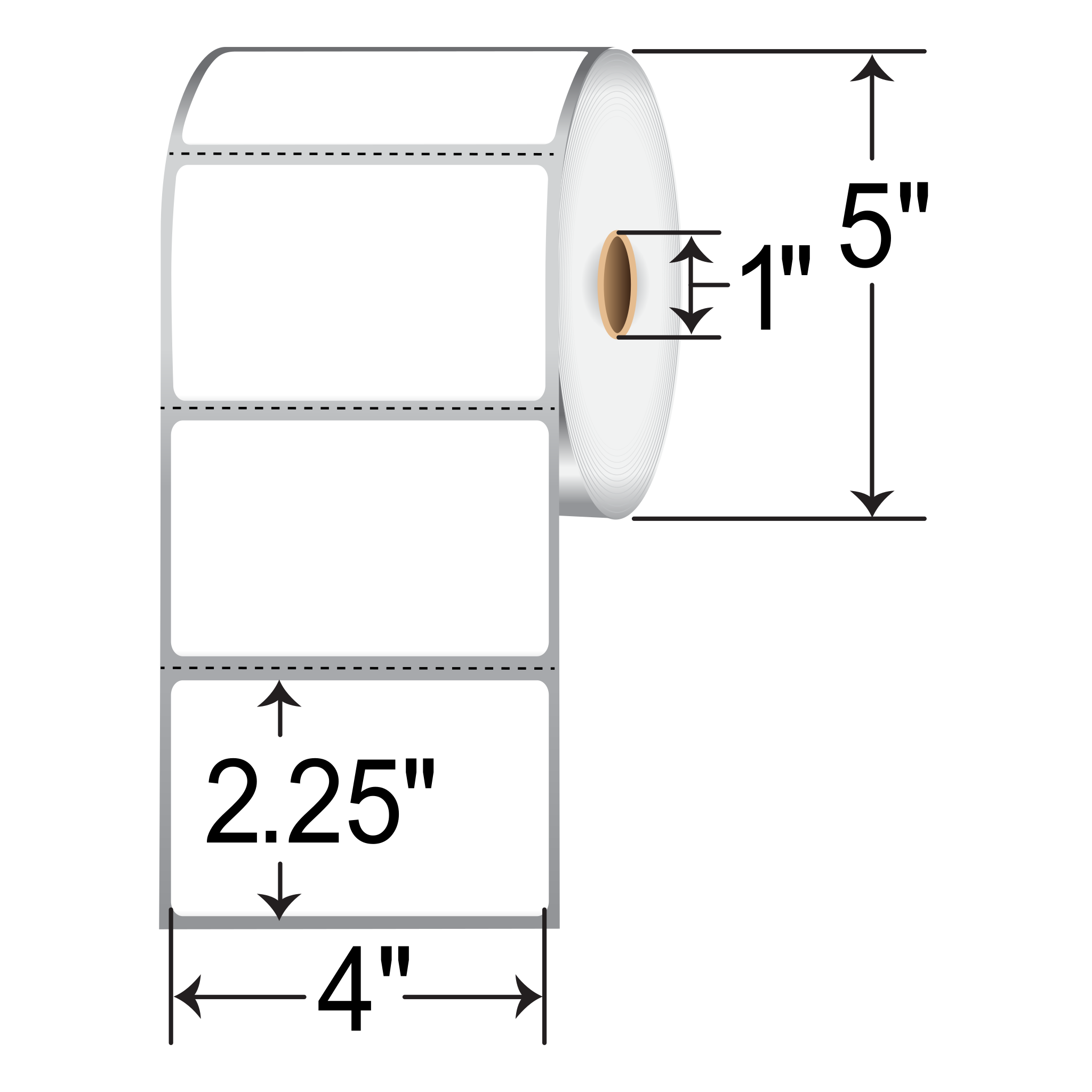 Zebra 8000D 4x2.25  DT Label [Premium Top Coated, Perforated] 10010059