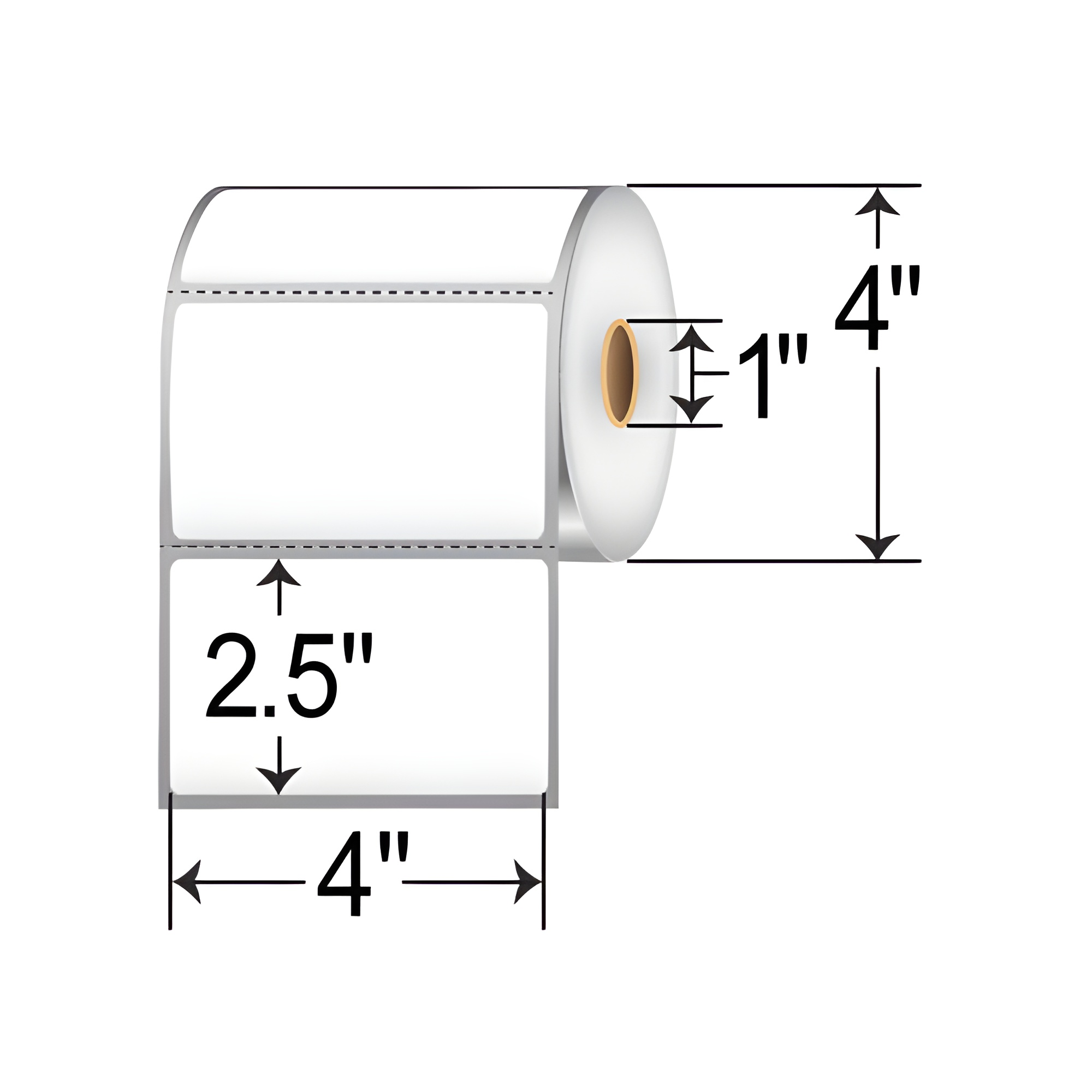 Barcodefactory 4x2.5  TT Label [Perforated] 4025DD1T10