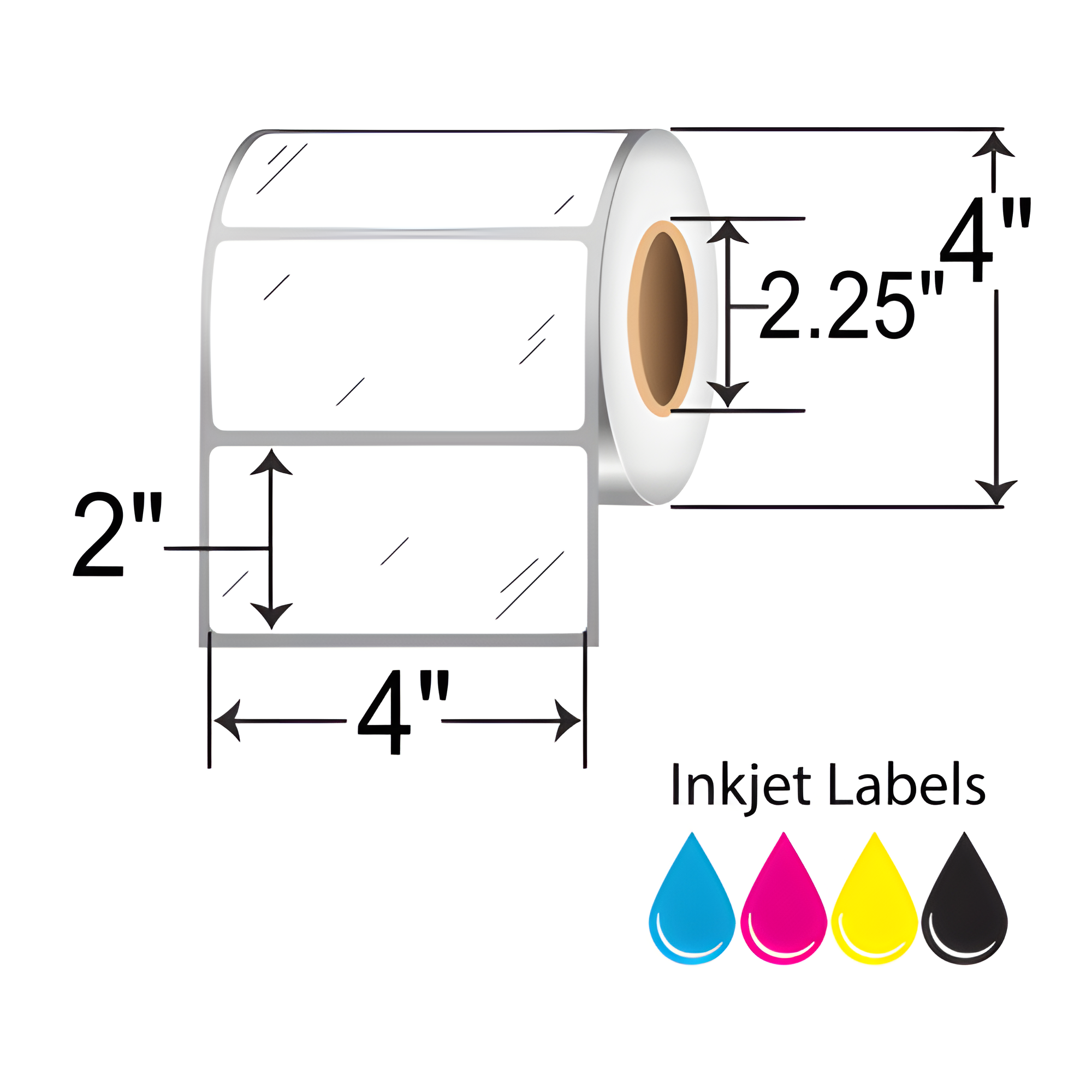 BarcodeFactory 4x2 Gloss Paper Inkjet Label [Non-Perforated] IJG-4-2-450-225NP
