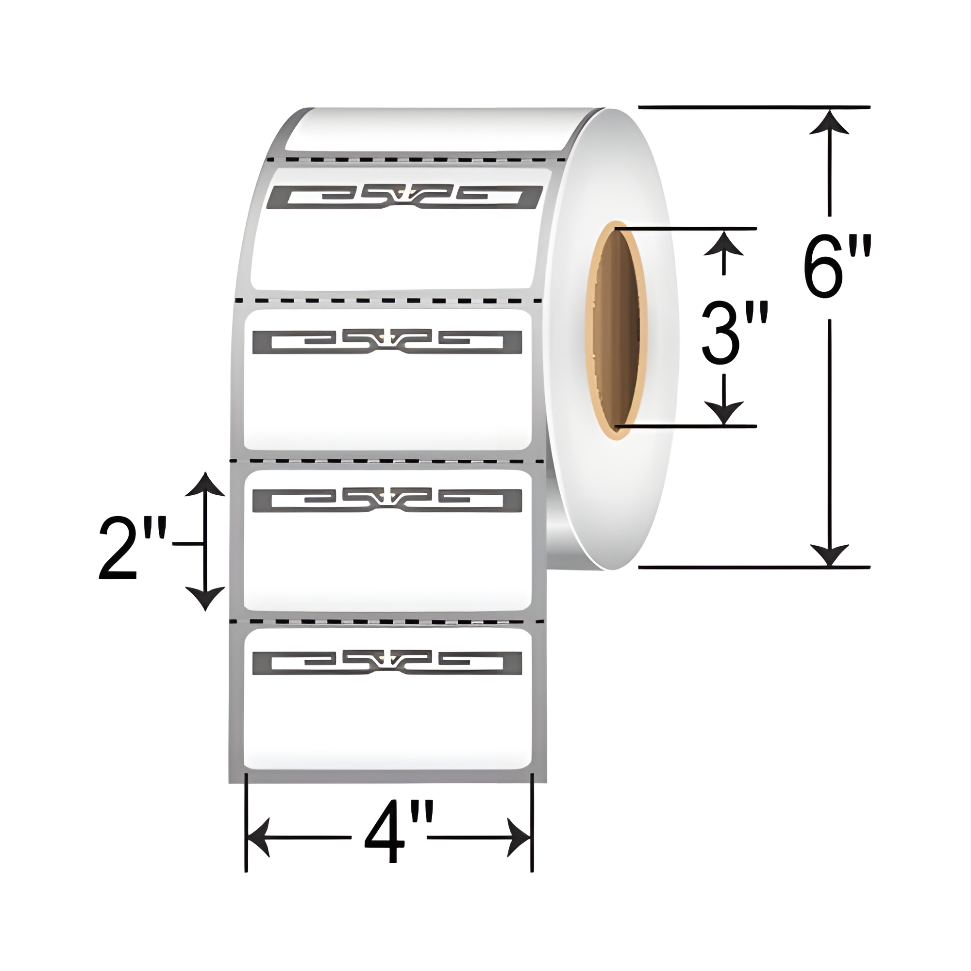 BarcodeFactory 4x2 RFID Label [TX9508DU8 (UCODE 8)] RFT-4-2-TX9508DU8-2500-3