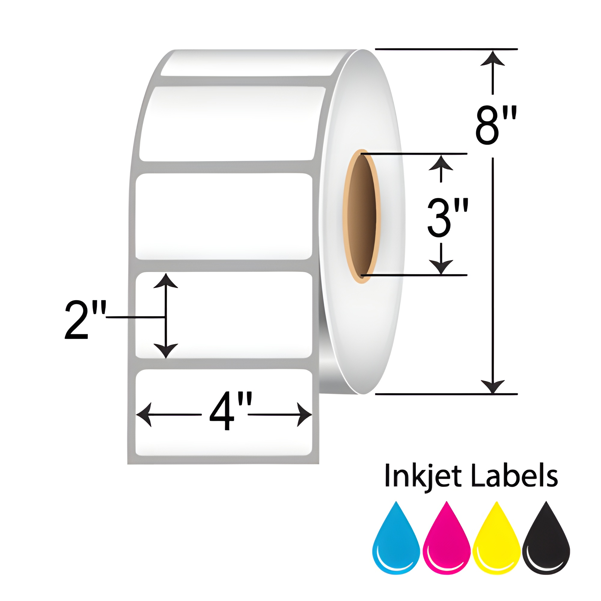 BarcodeFactory 4x2 Inkjet Paper Label [Non-Perforated] RIJM-4-2-2950-3