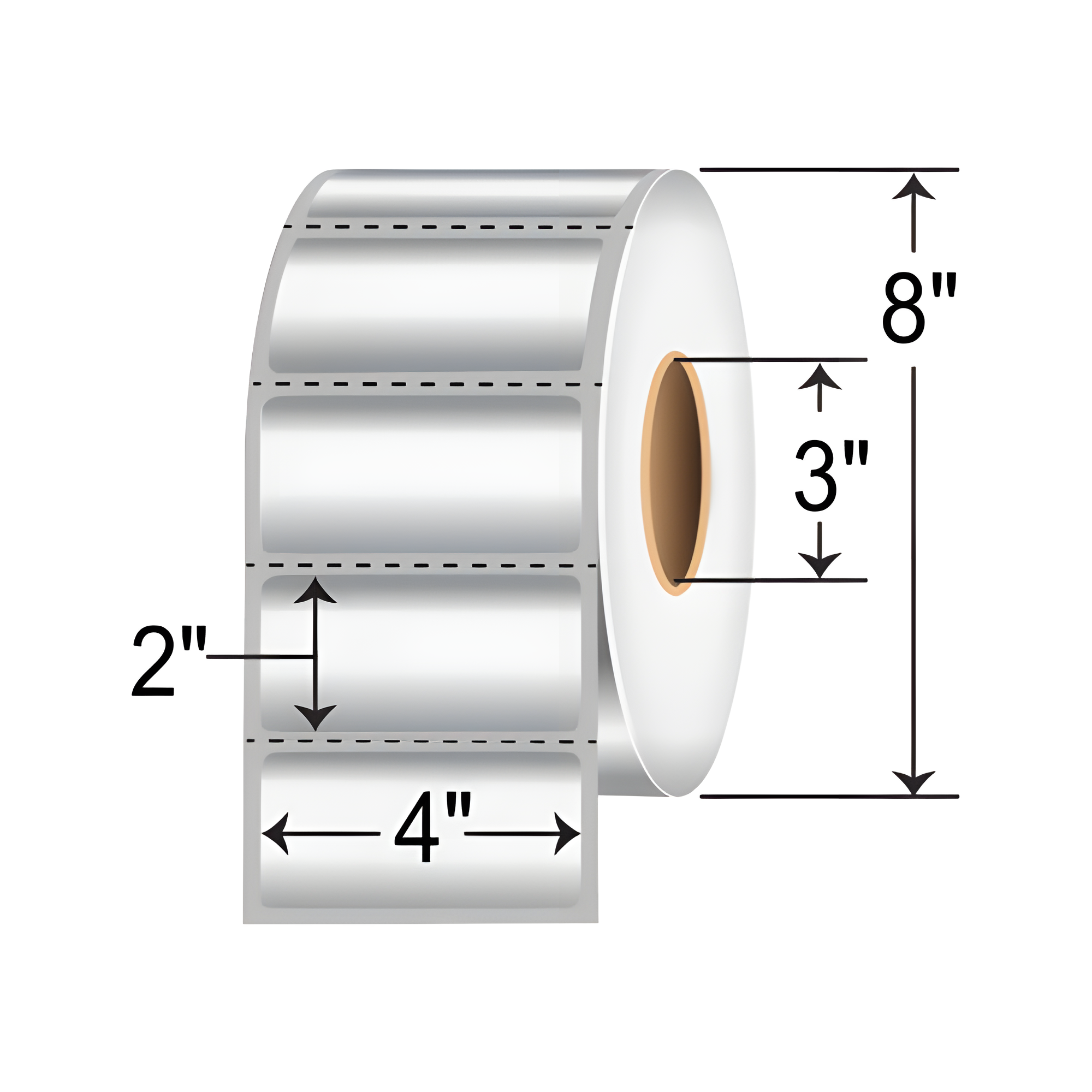 Zebra Z-Ultimate 4000T 4x2 Polyester TT Label [Ultra Aggressive, Perforated, Silver] 10023161