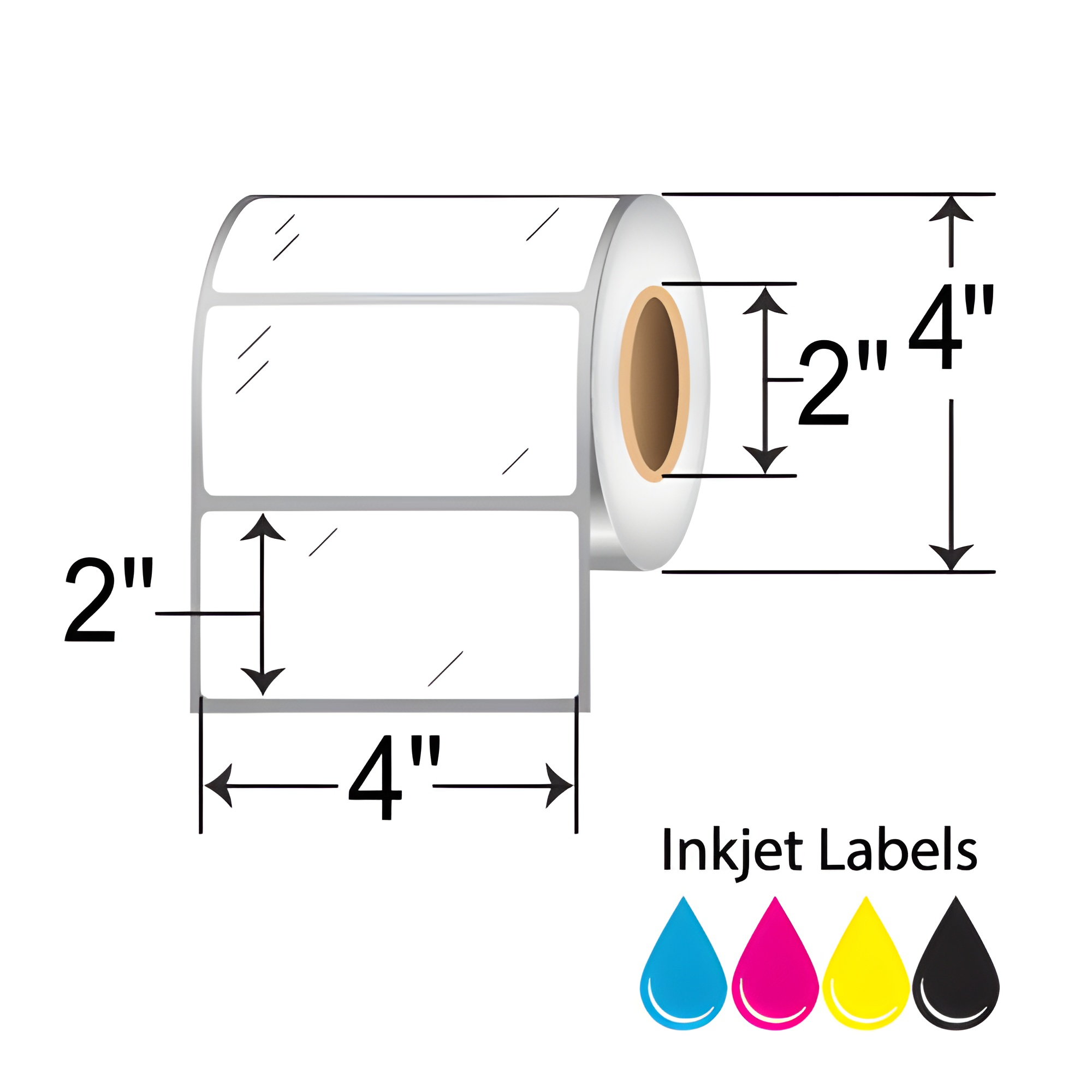BarcodeFactory 4x2 Inkjet High-Gloss Label [Non-Perforated] RIJGS-4-2-750-2